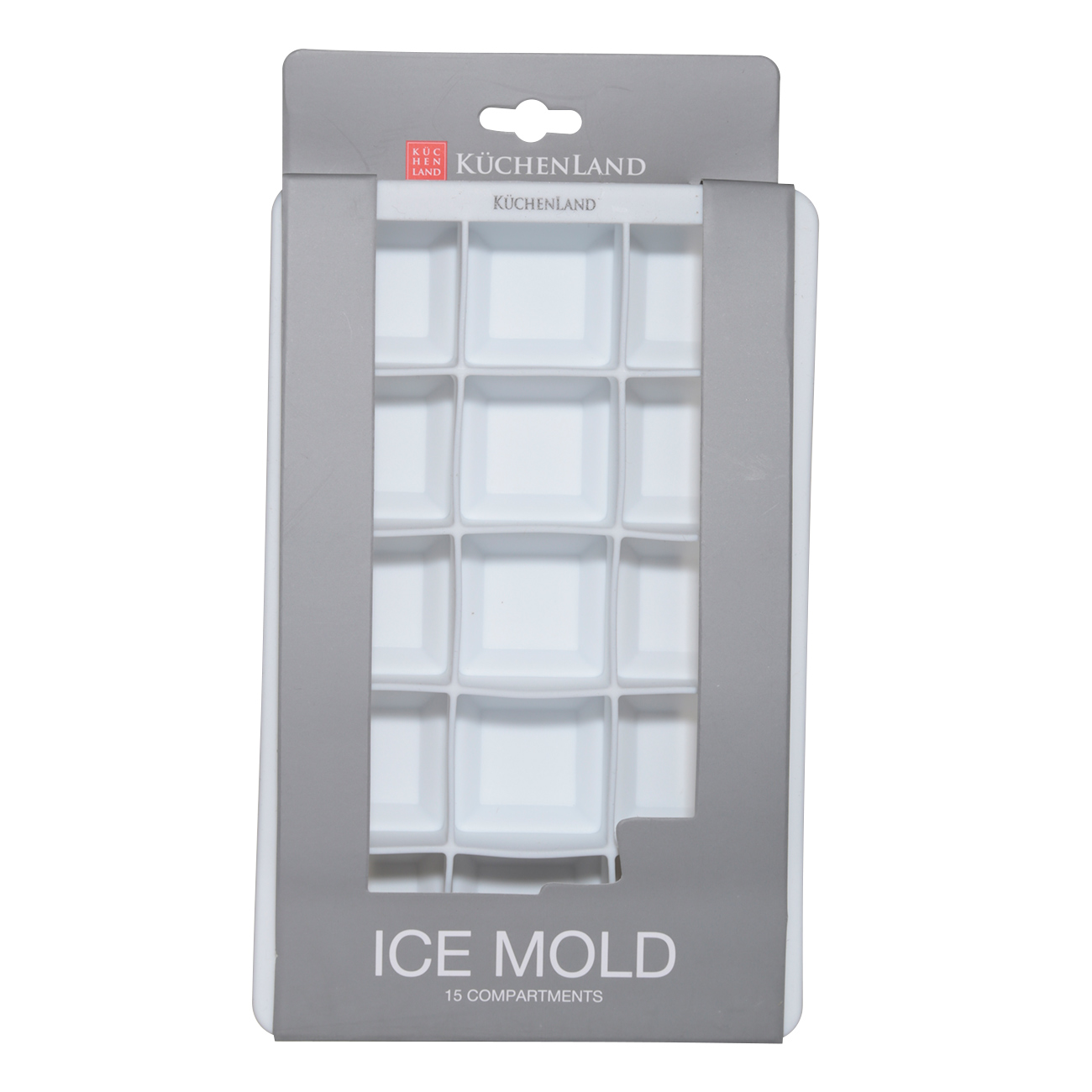 Ice mold, 18x12 cm, 15 otd, silicone, white, Soft kitchen изображение № 3
