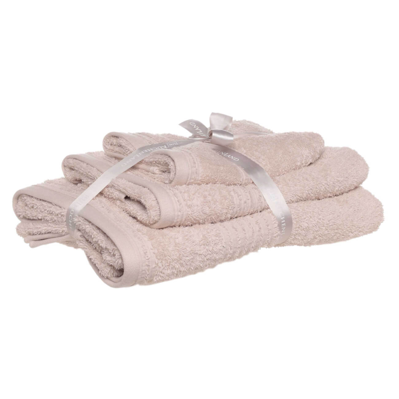 Towel set, 40x60 / 50x90 / 70x140 cm, 3 pcs, cotton, beige, Natural cotton изображение № 1