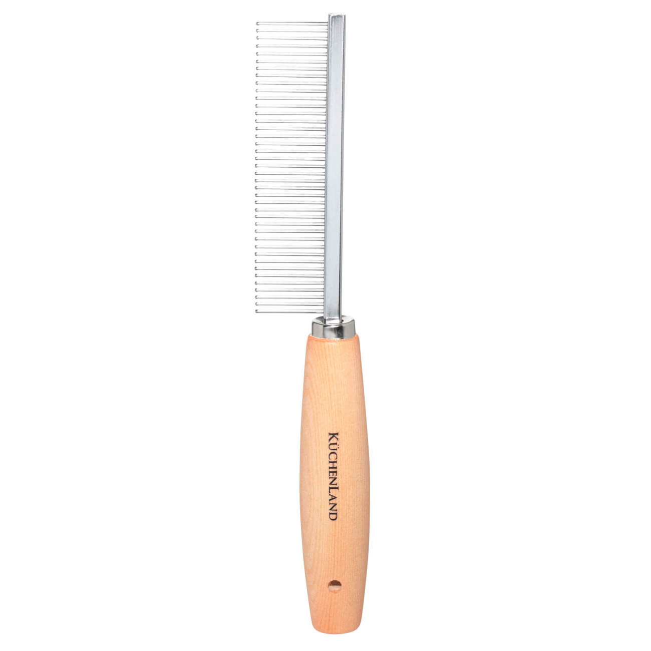 Pet hair comb, 21 cm, for long hair, wood / steel, Nature pet изображение № 1
