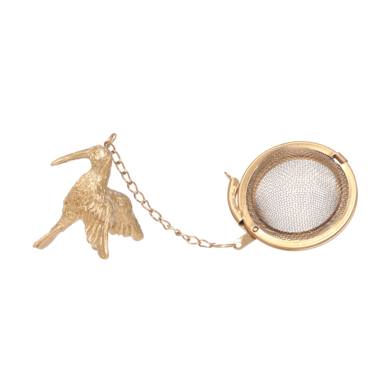 Tea strainer, 5 cm, polyresin / metal, golden, Hummingbird, Paradise garden изображение № 1
