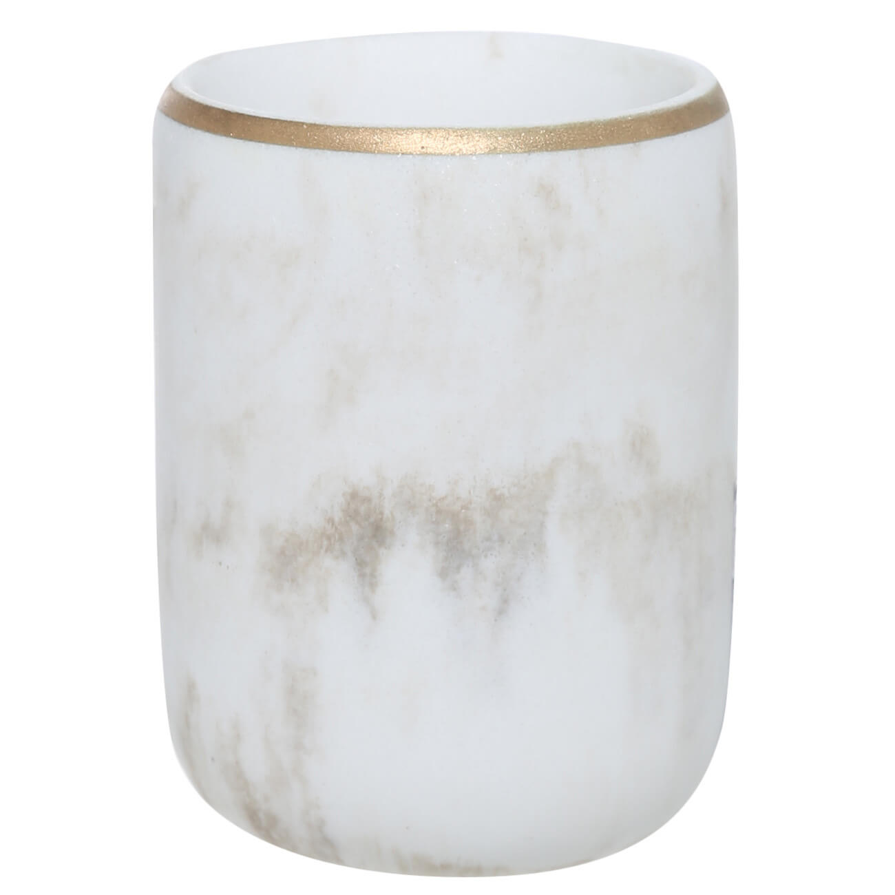 Bathroom glass, 10 cm, polyresin, white-gold, Marble, Dryad изображение № 1