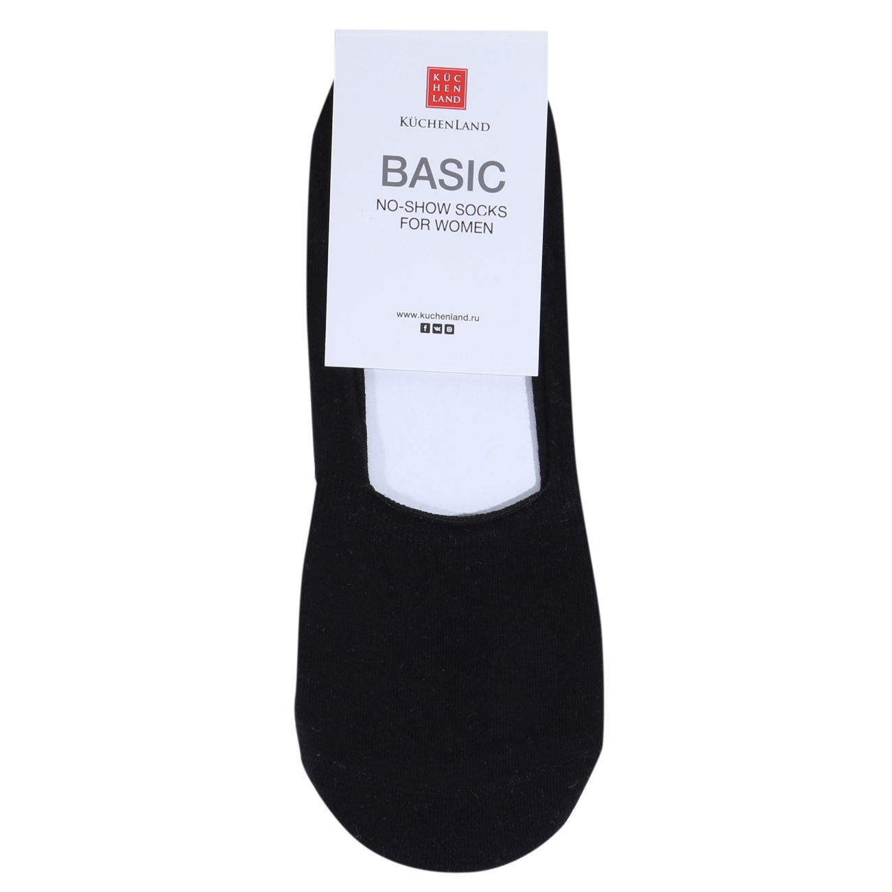 Women's track socks, SizeSize 36-38, cotton / polyester, black, Basic изображение № 2