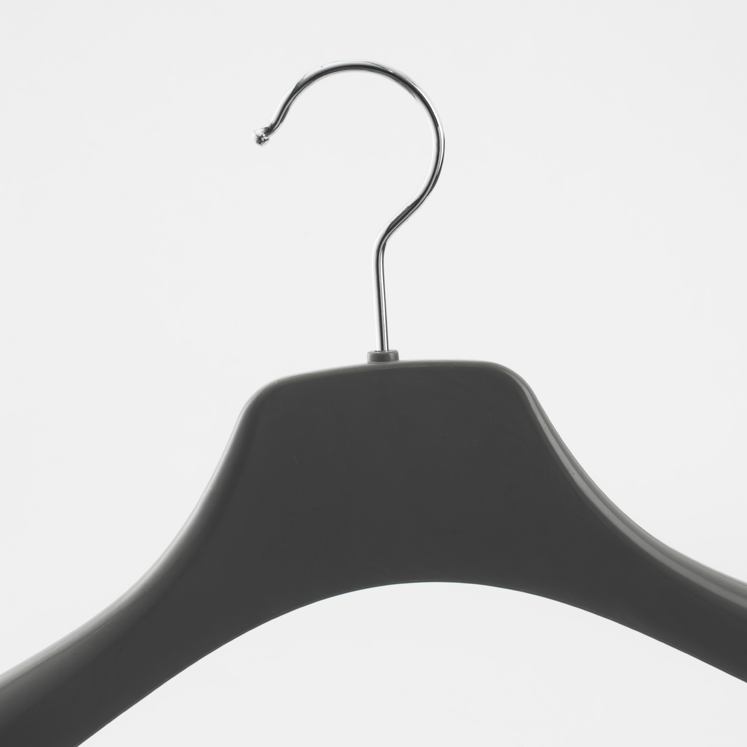 Coat hanger, 43 cm, for jackets and outerwear, plastic, grey изображение № 2
