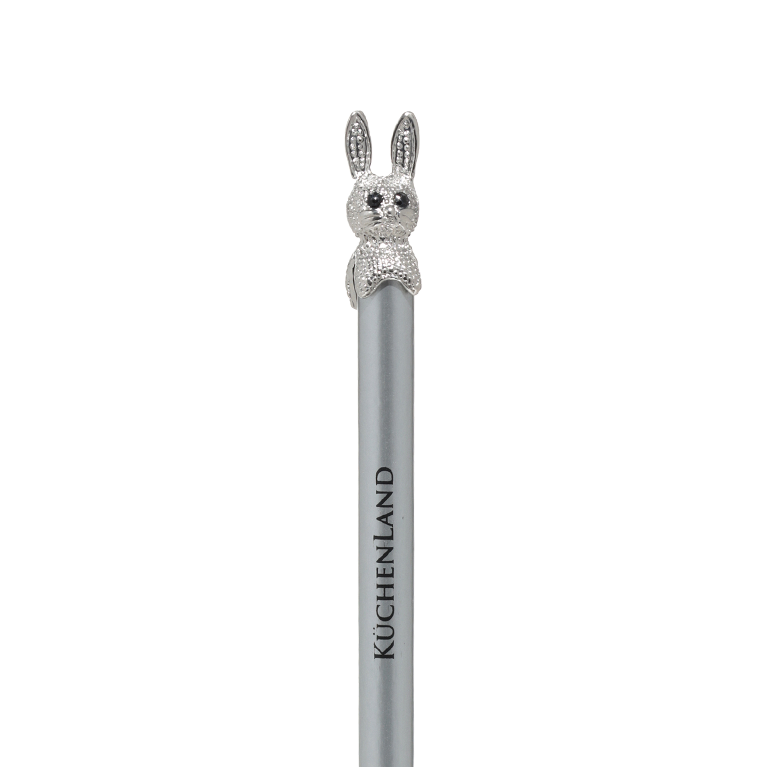 Ballpoint pen, 14 cm, with figure, silver, Hare, Draw figure изображение № 3