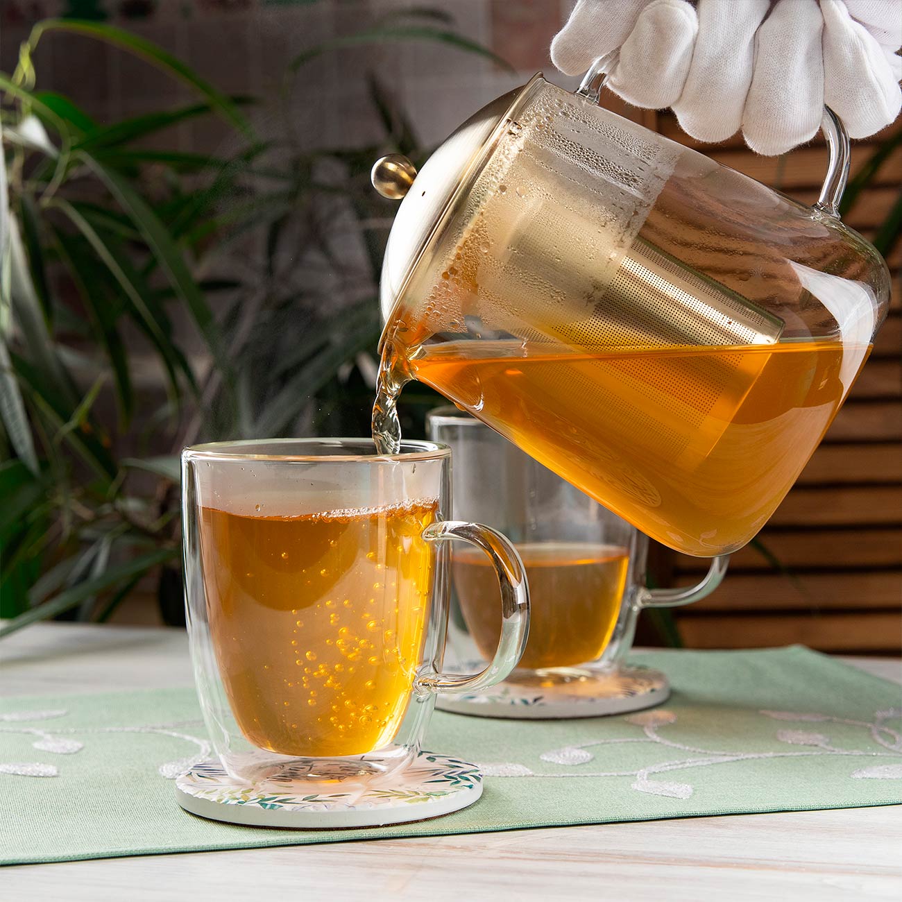 Teapot, 1 l, used glass, golden, Macchiato изображение № 3
