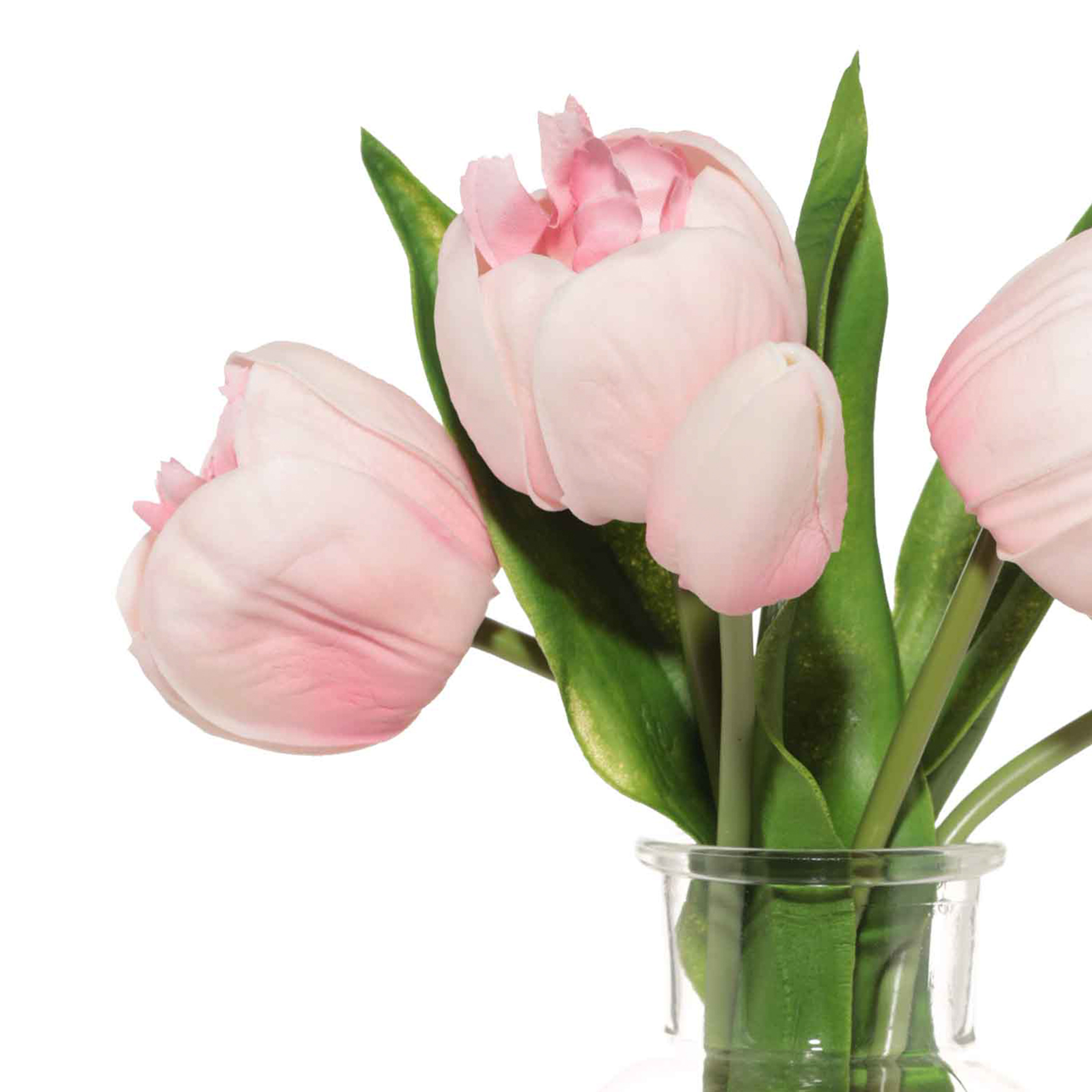 Artificial bouquet, 21 cm, in a vase, polyurethane / glass, Pink tulips, Tulip garden изображение № 2