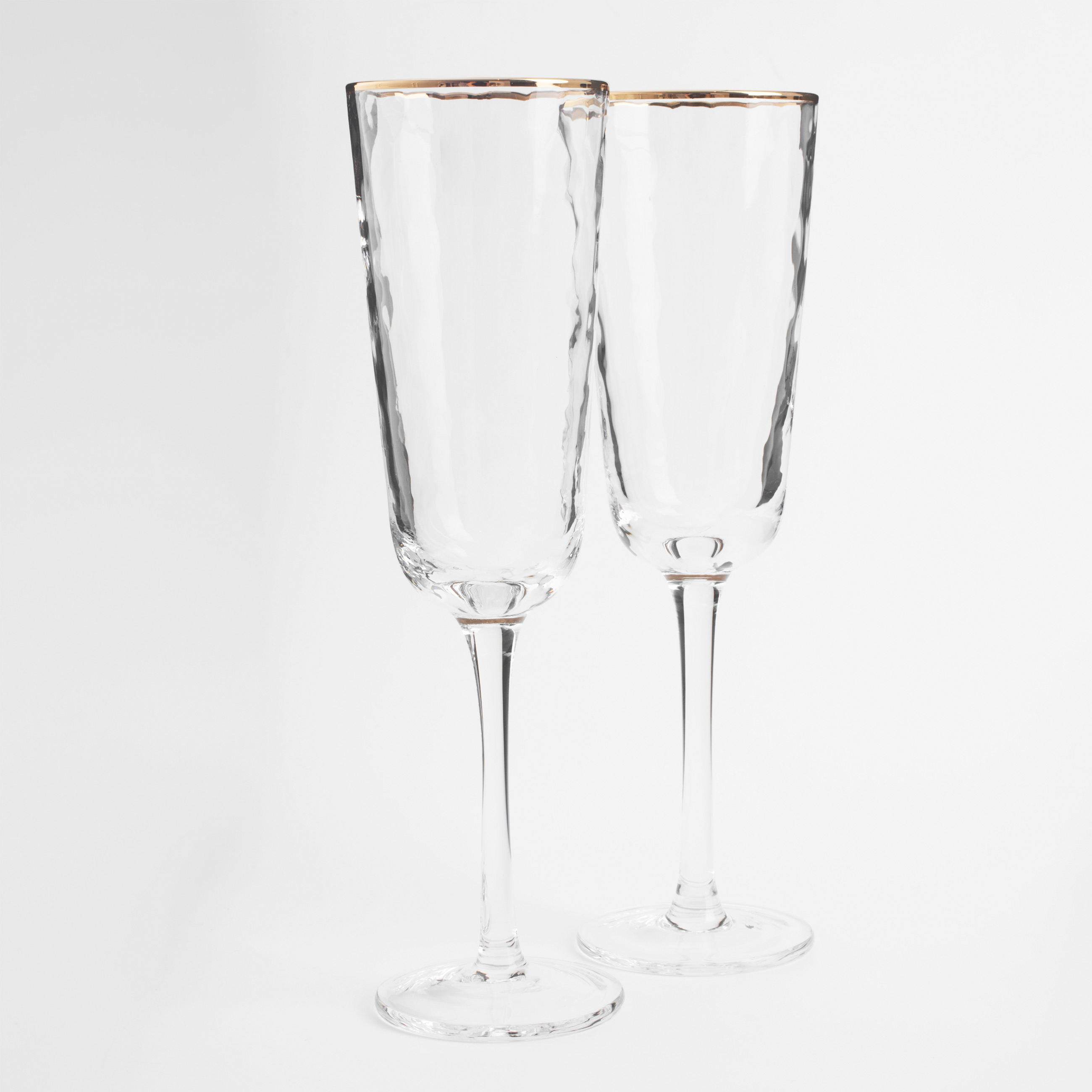 Champagne glass, 190 ml, 2 pcs, glass, with golden edging, Liomea gold изображение № 3
