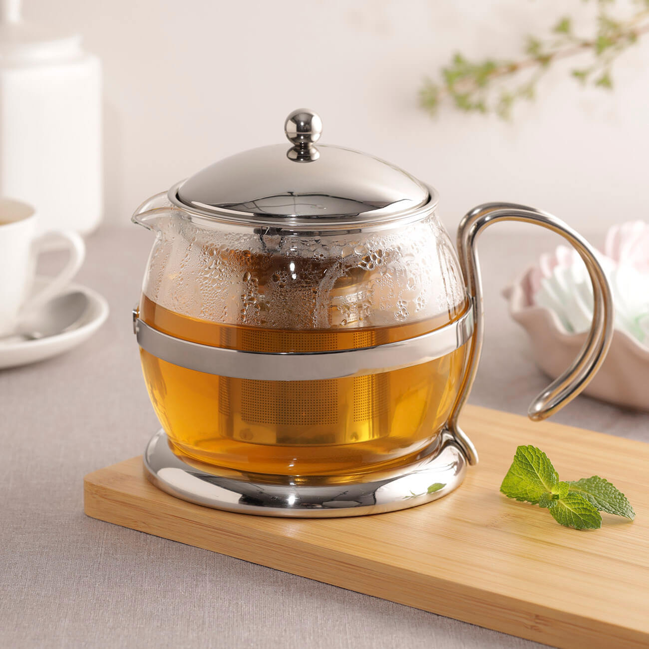 Teapot, 1.2 l, used glass, Lotus new изображение № 1