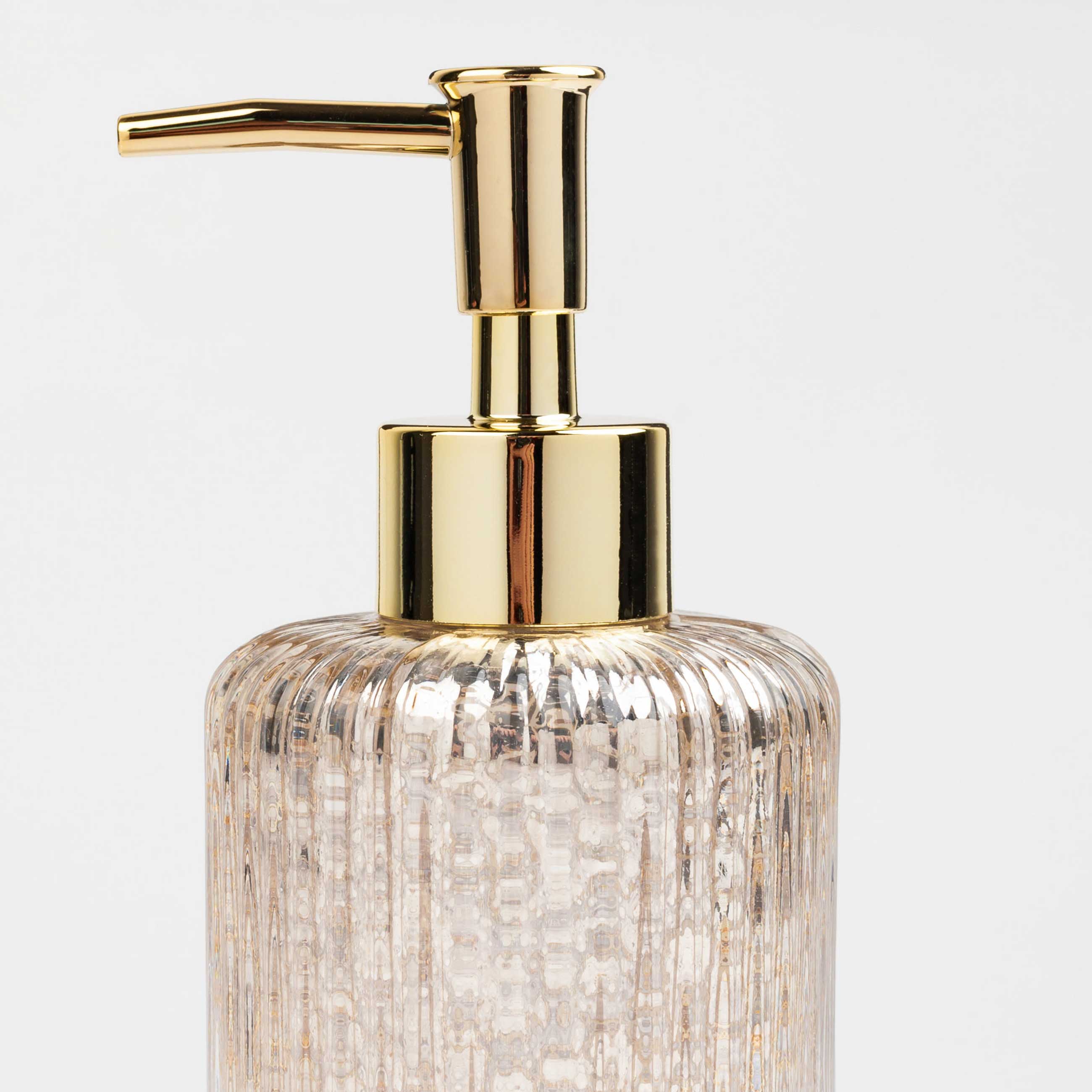 Liquid soap dispenser, 240 ml, glass / plastic, golden, Diana изображение № 3