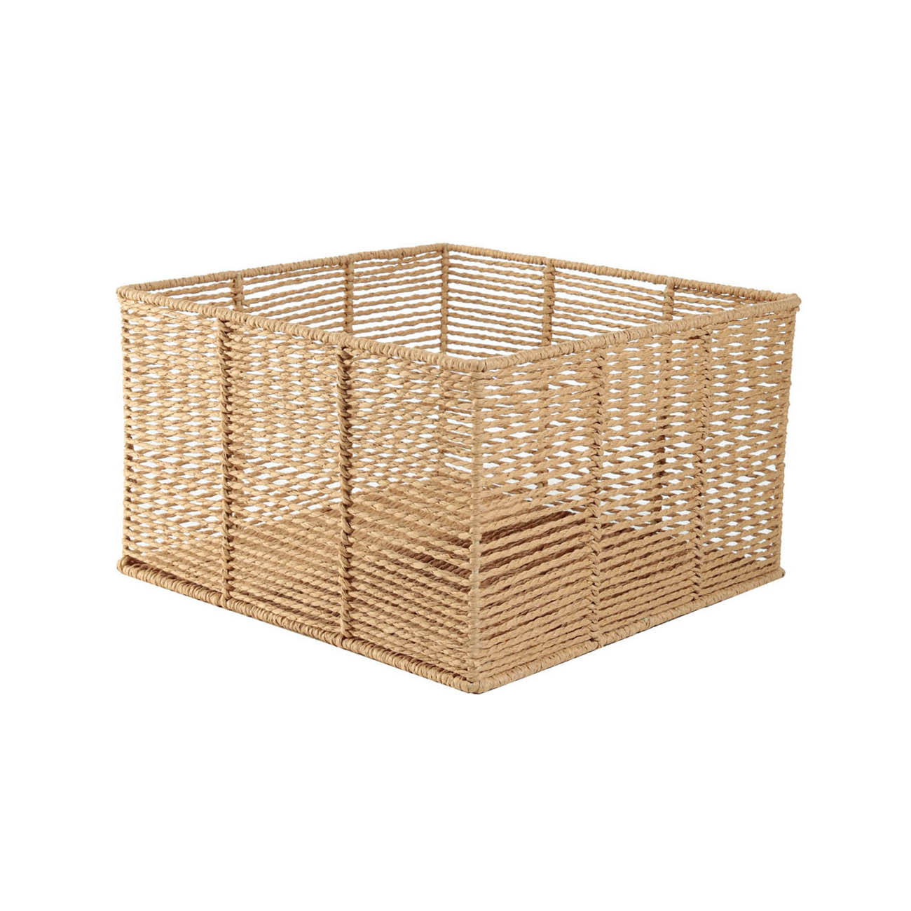 Storage basket, 20x14 cm, paper / metal, square, beige, Village изображение № 2