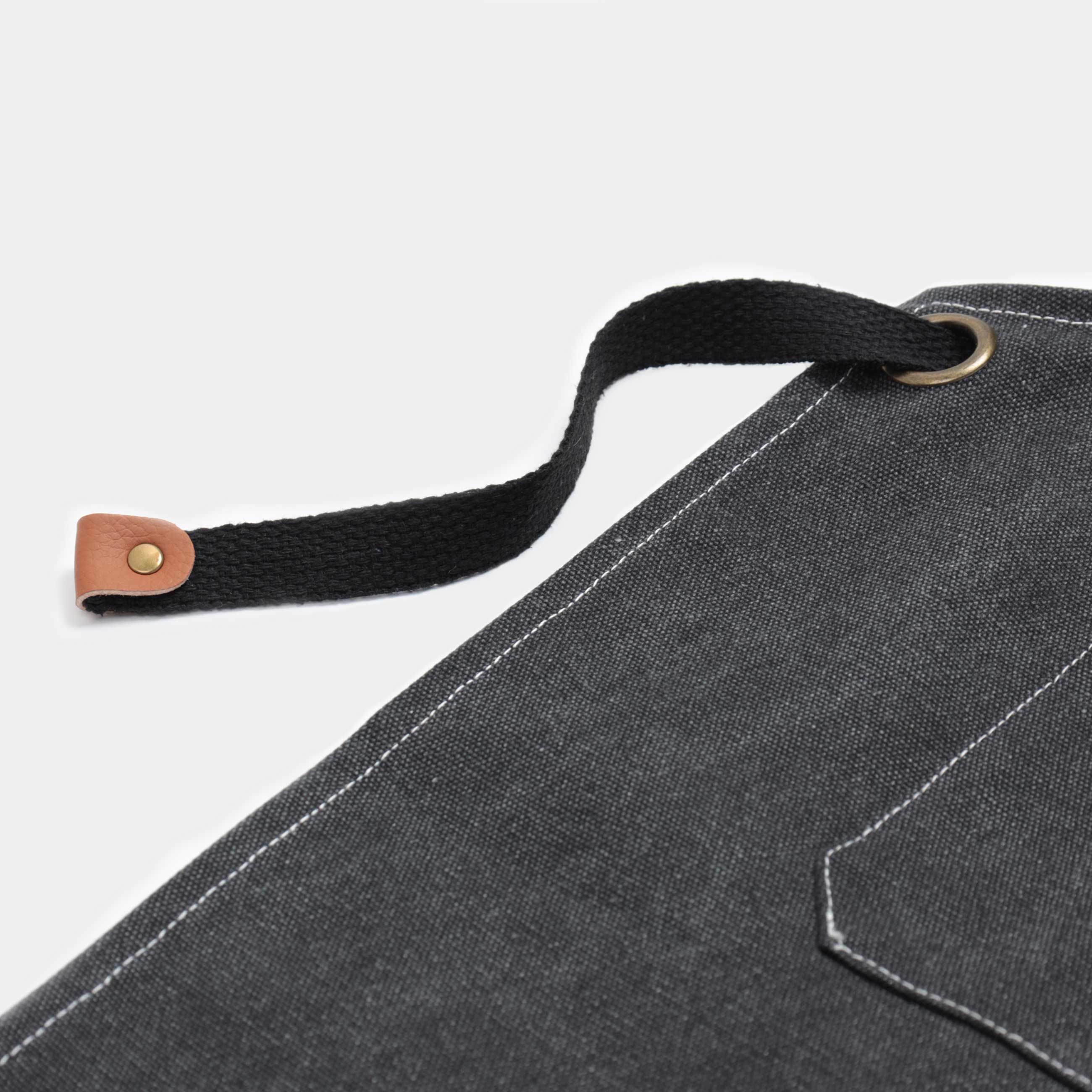 Children's apron, 46x58 cm, with pockets, tarpaulin/PU leather, black, BBQ изображение № 4