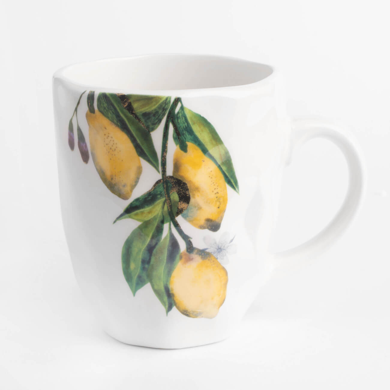 Mug, 320 ml, ceramic, white, Lemons on a branch, Sicily in bloom изображение № 1