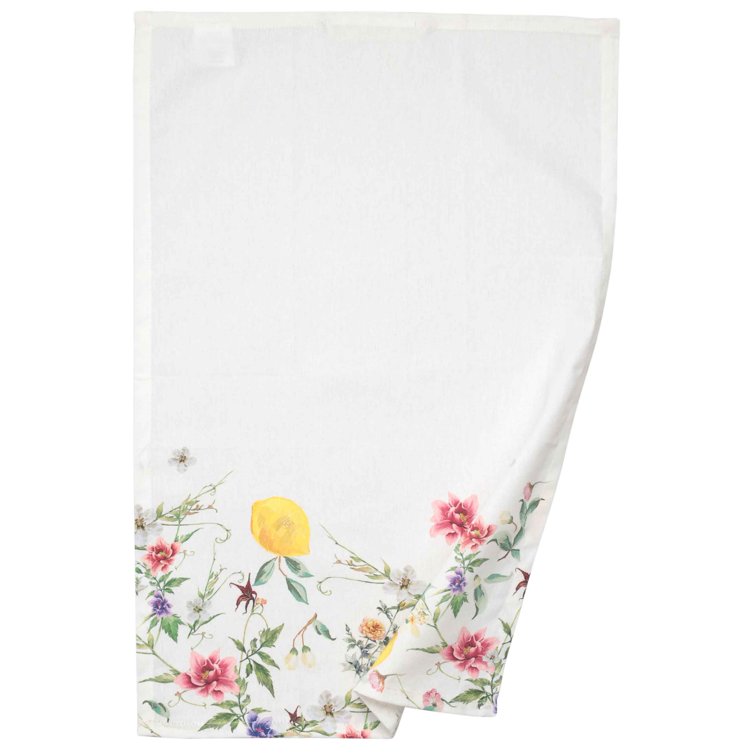 Kitchen towel, 40x60 cm, cotton, white, Flowers and lemons, Sicily in bloom изображение № 2