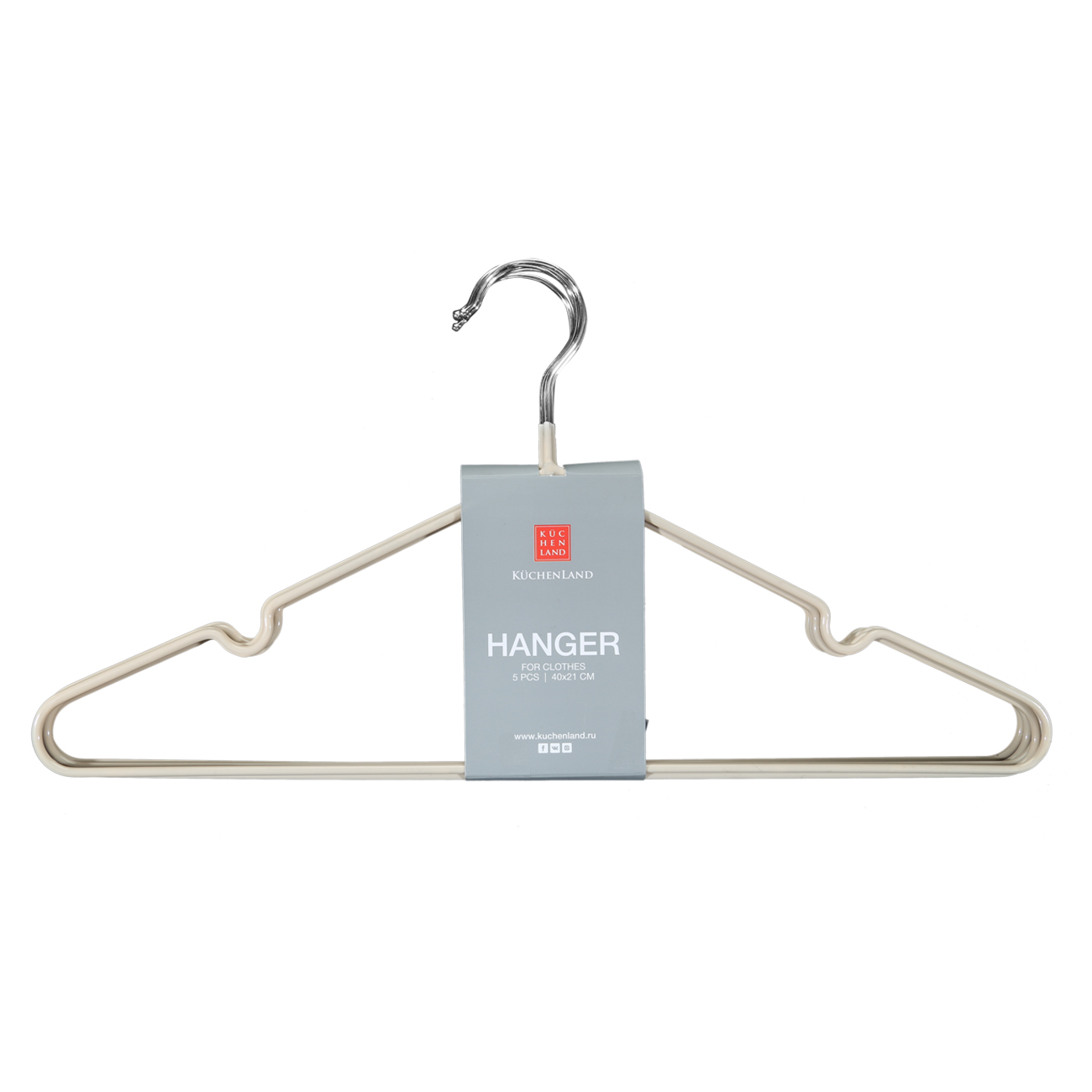 Hanger, 40 cm, 5 pcs, metal coated, beige, Colorful house изображение № 2