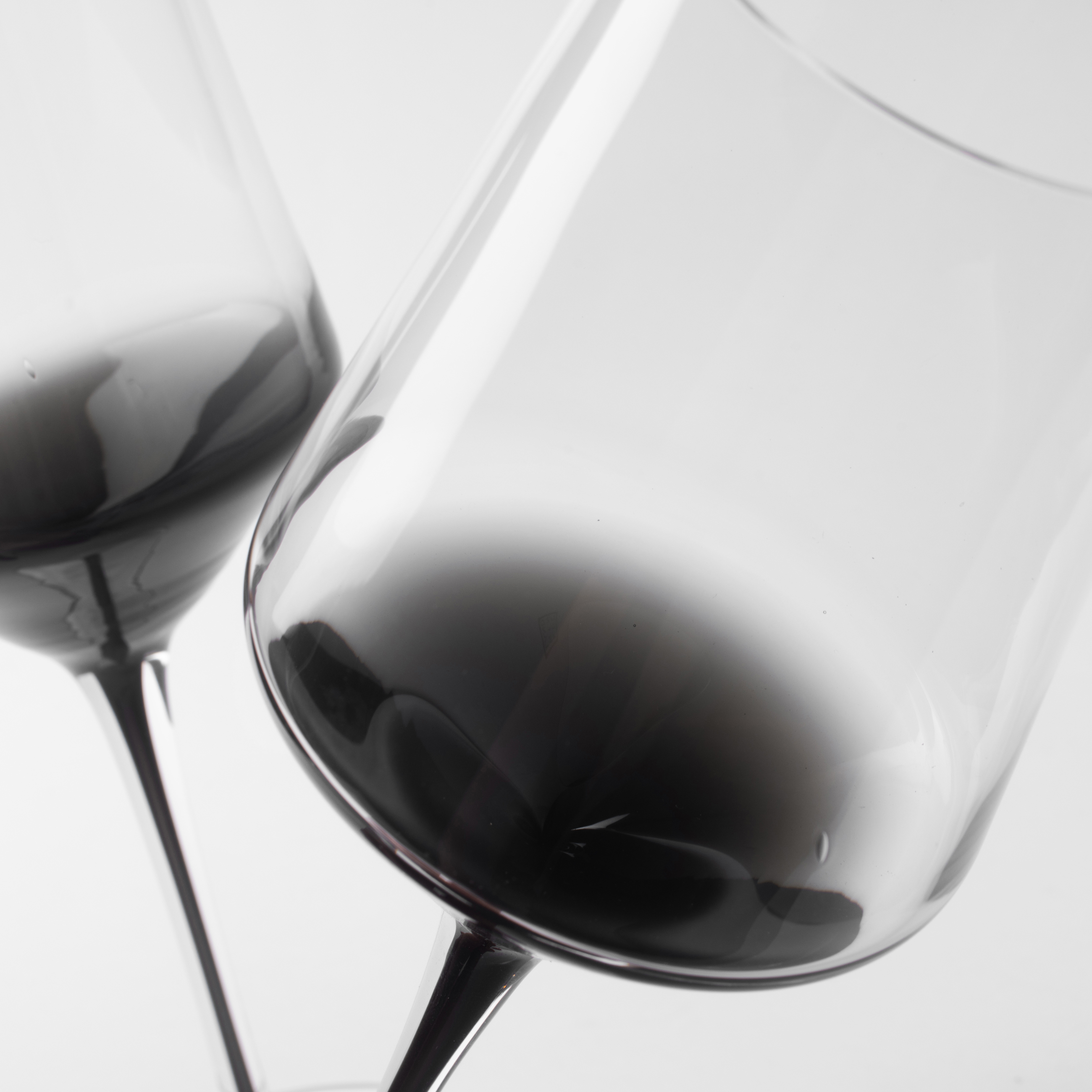Wine glass, 460 ml, 2 pcs, Glass, Gray gradient, Black leg, Stone изображение № 5