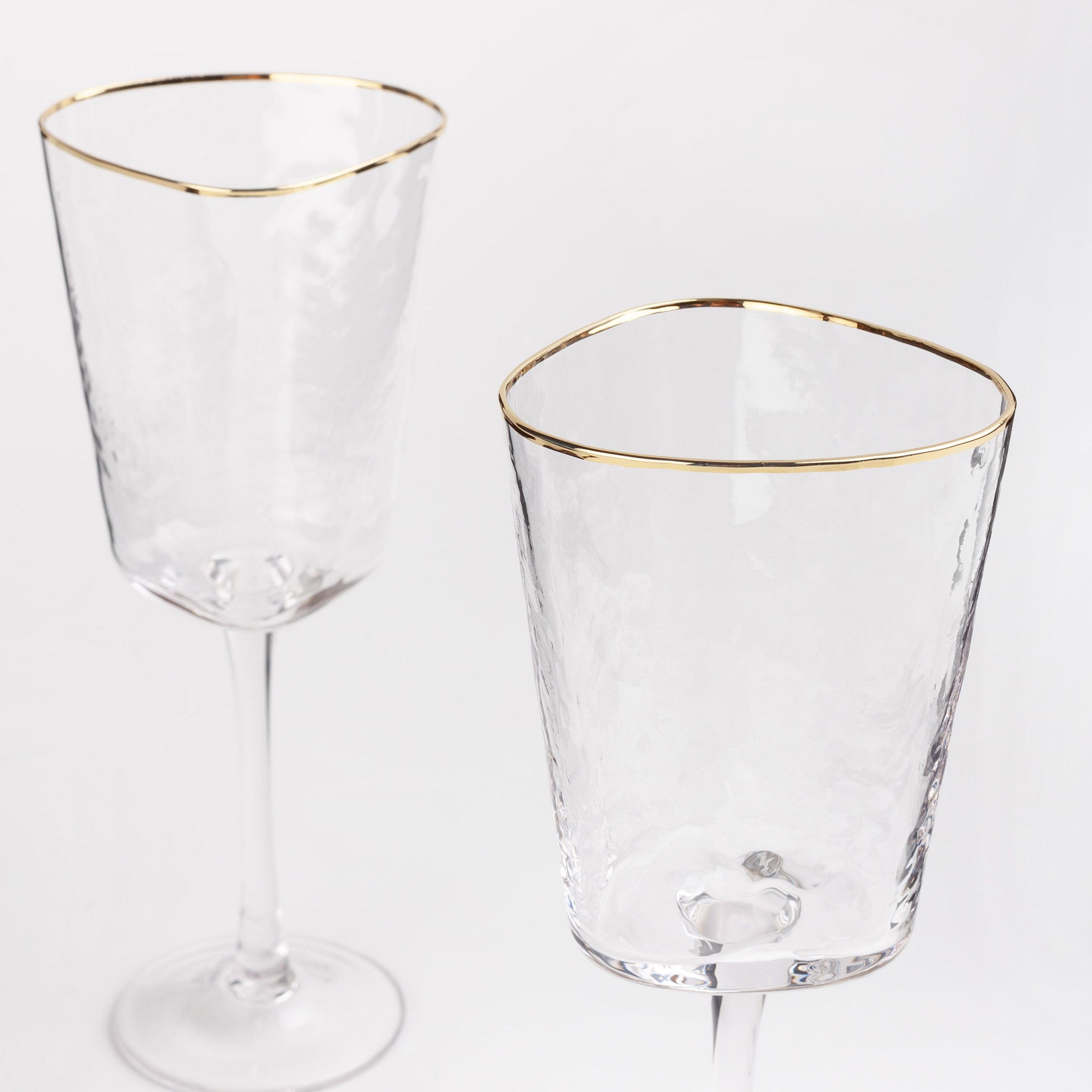 Wine glass, 300 ml, 2 pcs, glass, with golden edging, Triangle Gold изображение № 3