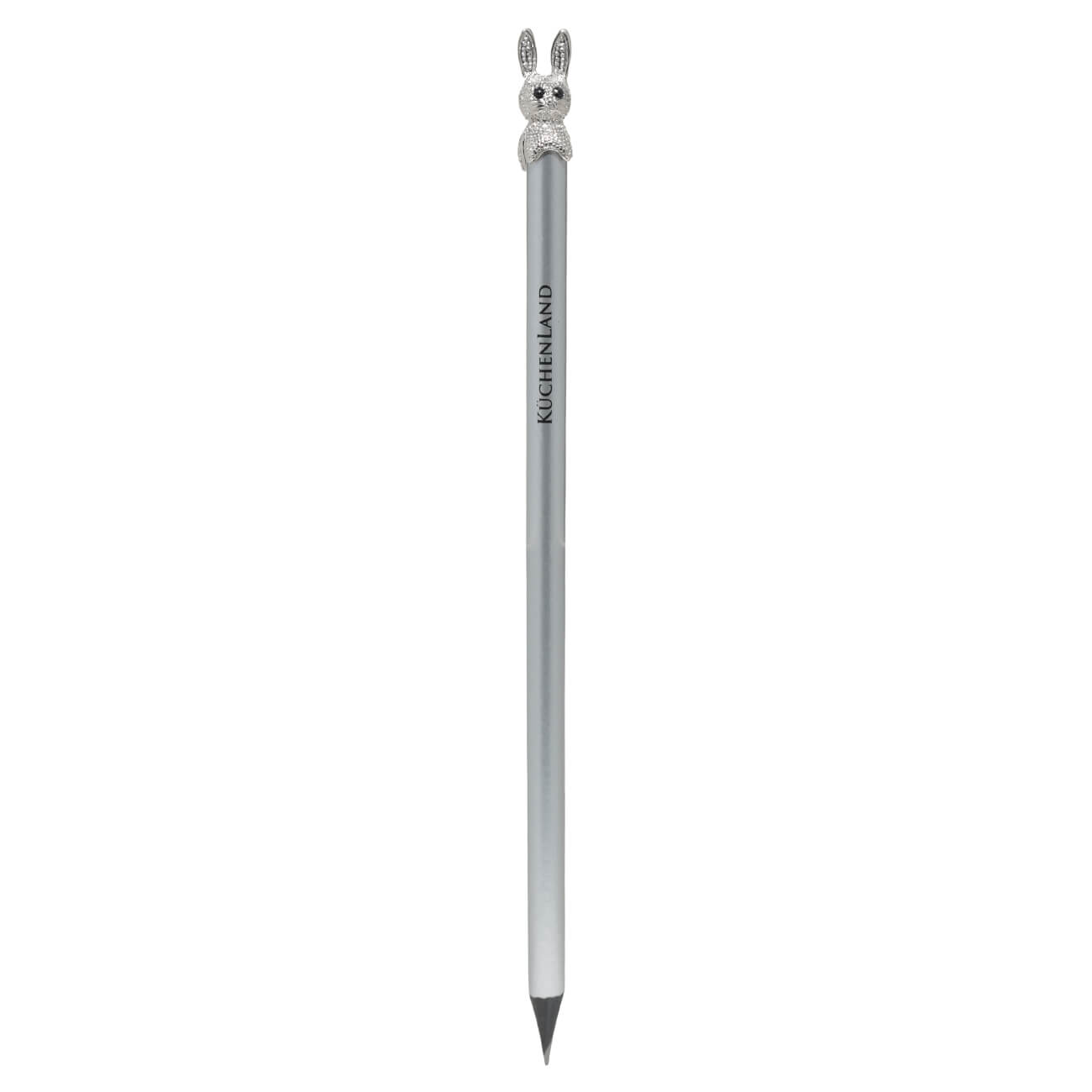 Ballpoint pen, 14 cm, with figure, silver, Hare, Draw figure изображение № 1