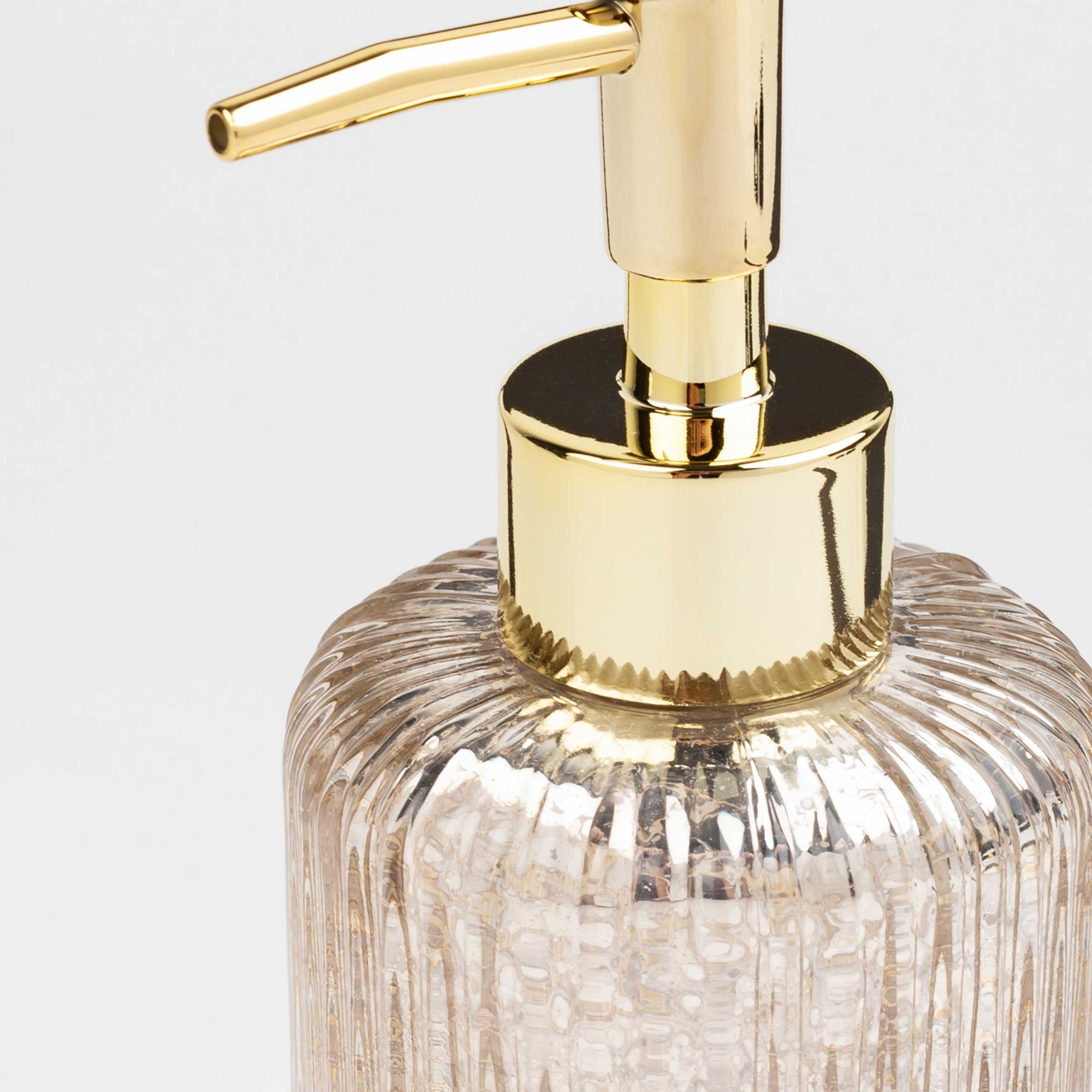 Liquid soap dispenser, 240 ml, glass / plastic, golden, Diana изображение № 5