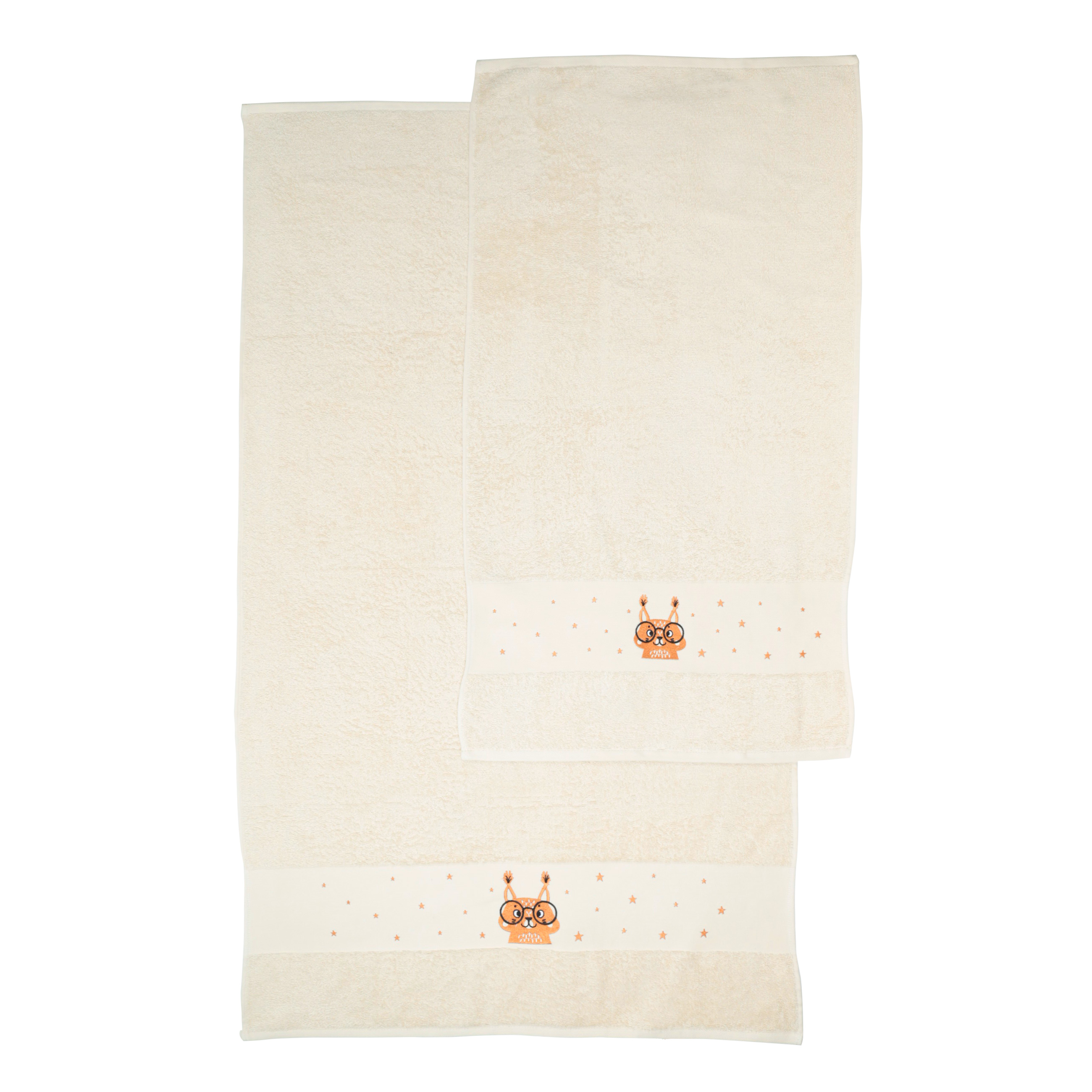 Children's towel, 50x90 cm, cotton, beige, Squirrel, Forest Animals изображение № 3