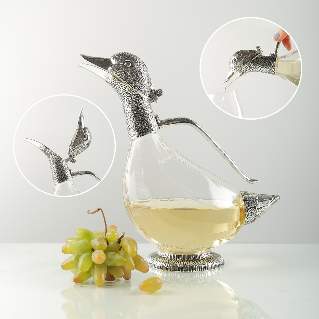 Decanter, 750 ml, glass / metal, Duck, Harmony изображение № 2