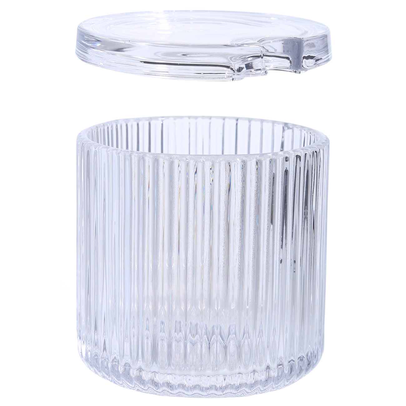 Sugar bowl, 10 cm, 390 ml, with spoon, glass R / steel, Ribby изображение № 2