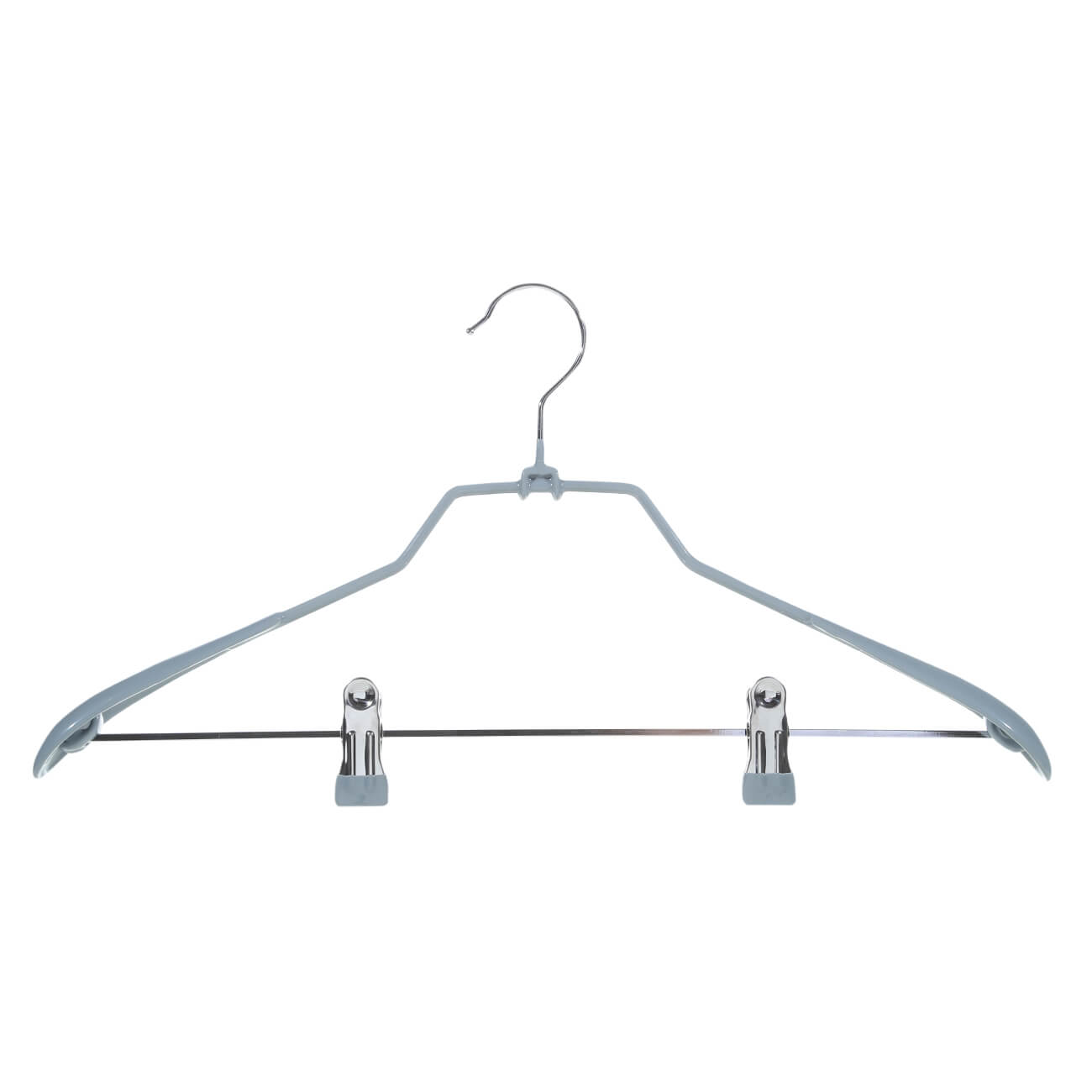 Hanger, 44 cm, with clips for trousers/skirts, metal coated, Gray, Colorful house изображение № 1