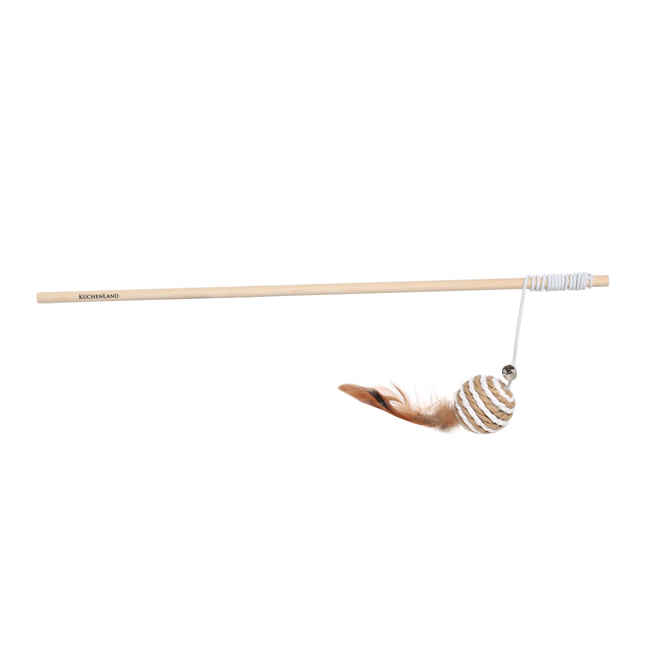 Fishing rod toy for cats, 1.1 m, with bell, Wood / polyester, Balloon, Playful cat изображение № 2