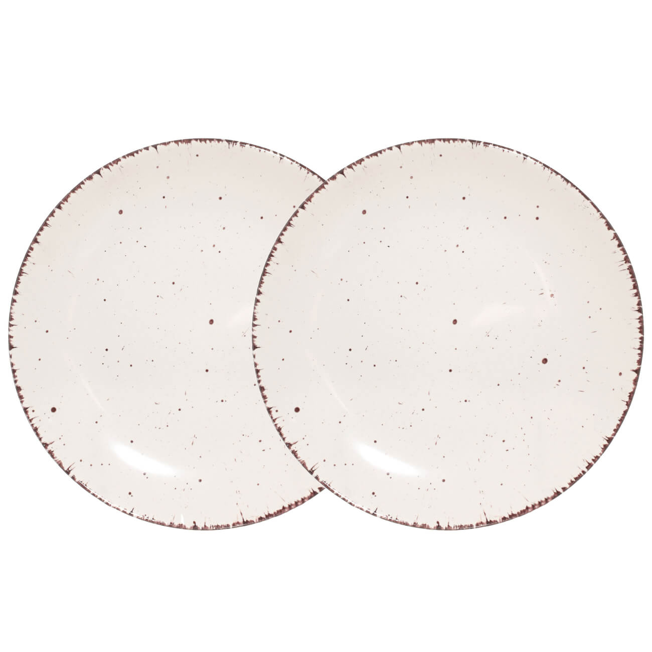 Snack plate, 21 cm, 2 pieces, ceramic, beige, speckled, Speckled изображение № 1