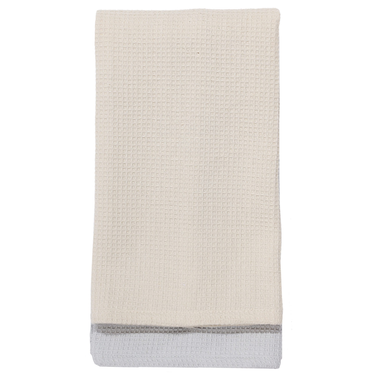 Kitchen towel, 2 pcs, 40x60 cm, cotton, gray / brown, Waffle изображение № 4
