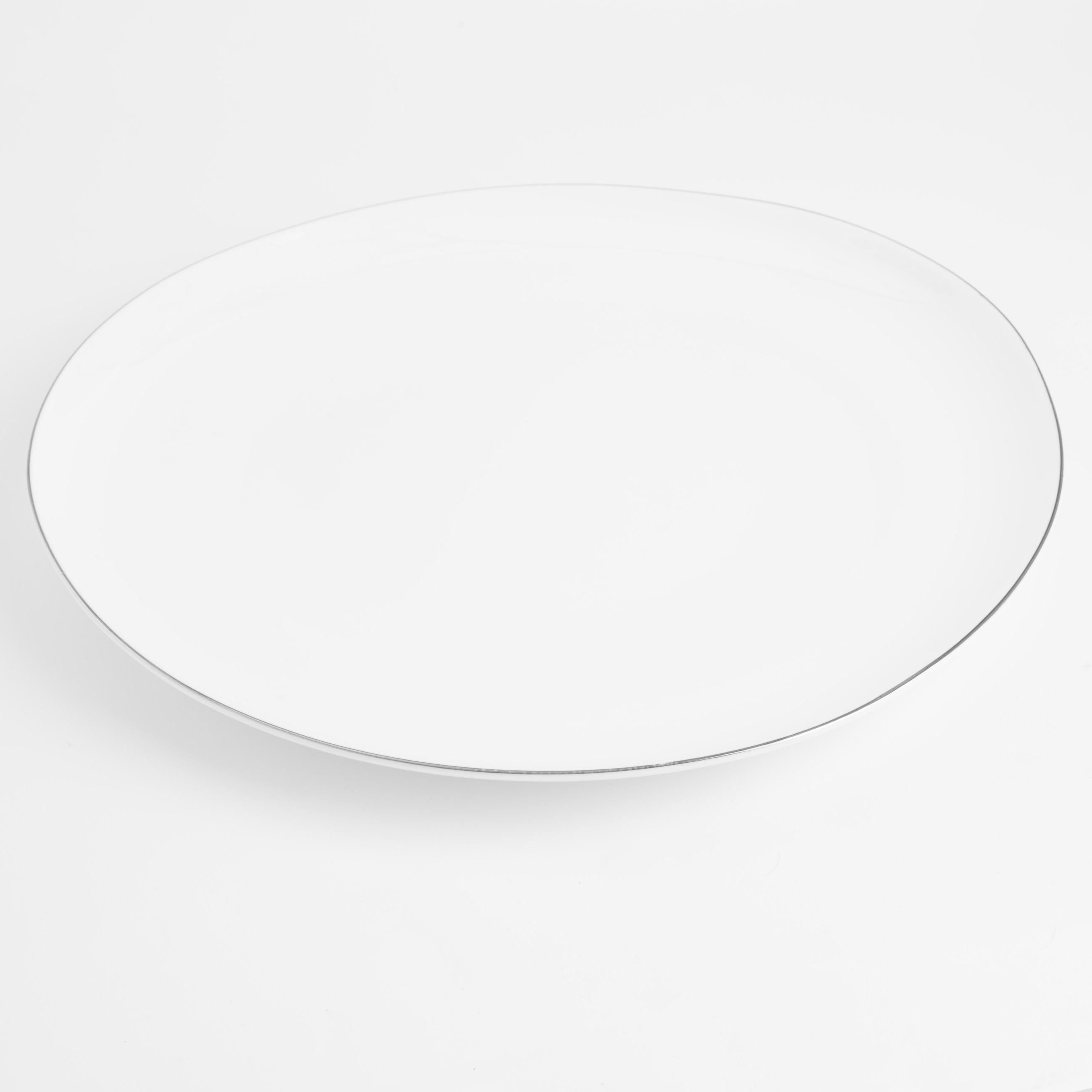 Dining plate, 29 cm, porcelain F, white, Bend silver изображение № 2