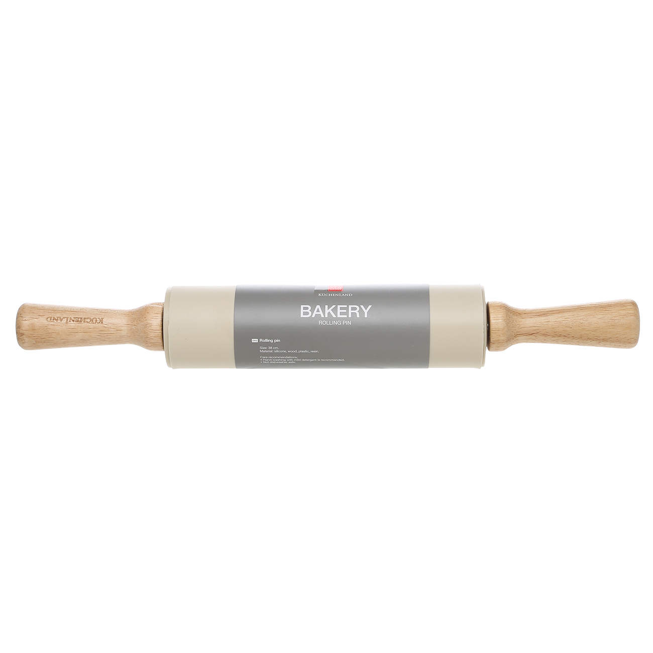 Rolling pin, 38 cm, silicone / wood, beige, Bakery изображение № 3