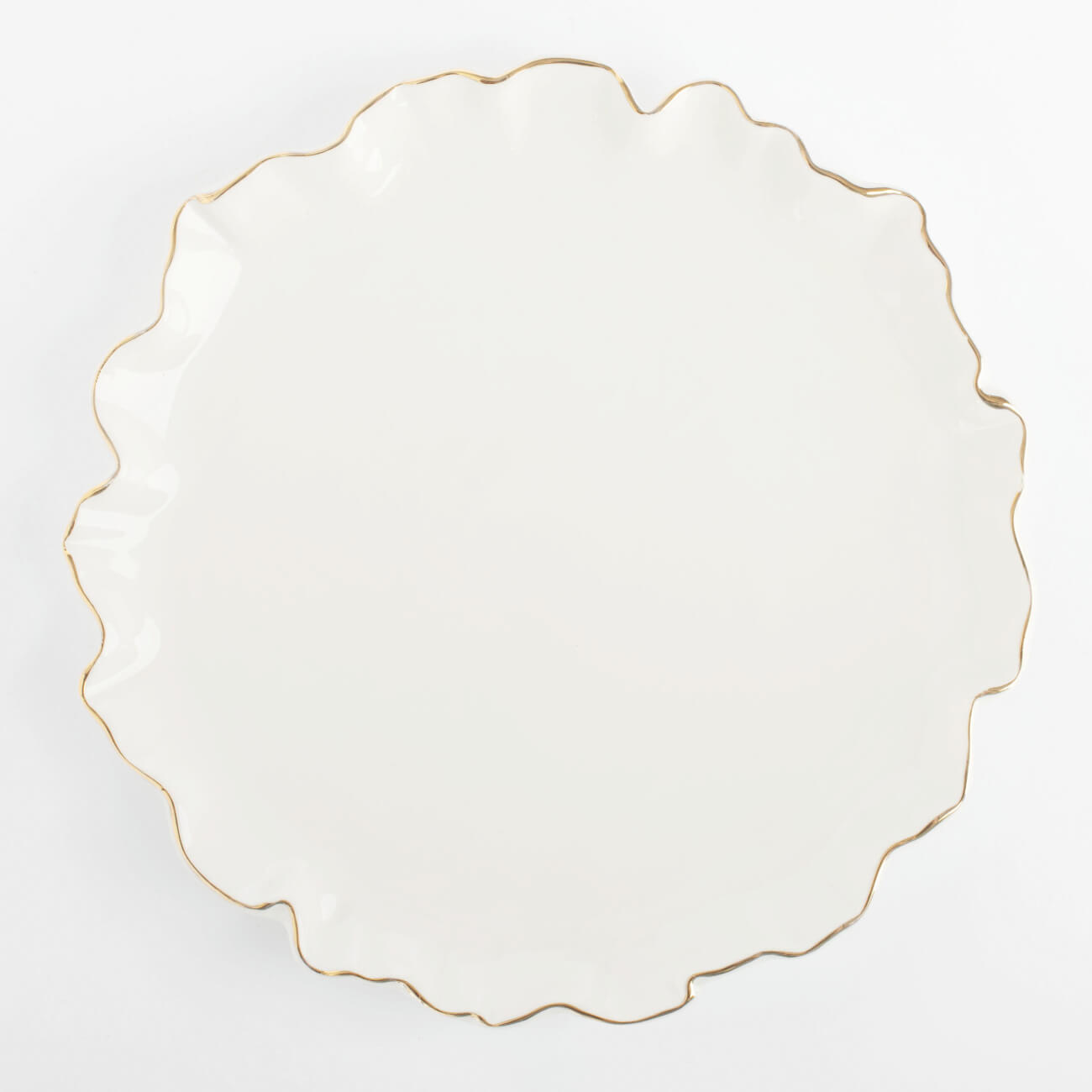 Dessert plate, 20 cm, porcelain R, with golden edging, Crumpled effect, Crumple gold изображение № 1