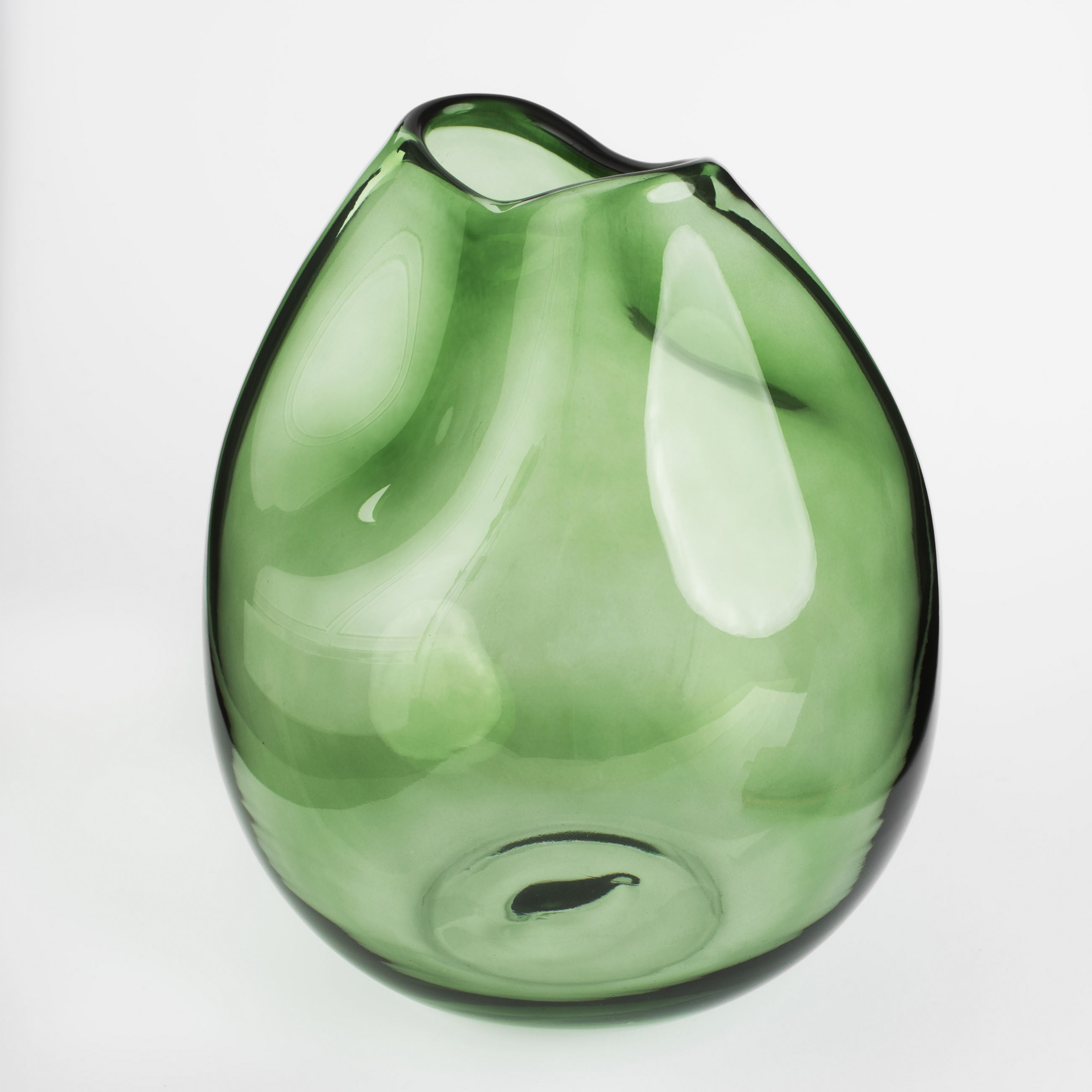 Flower vase, 25 cm, glass, green, Clear color изображение № 2