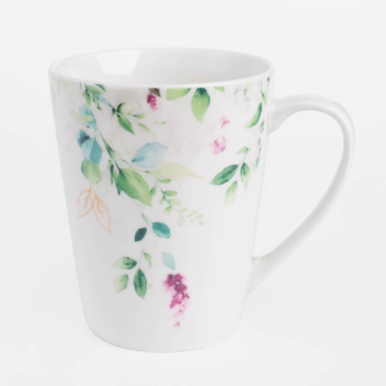 Mug, 420 ml, porcelain N, white, Watercolor flowers, Senetti изображение № 1