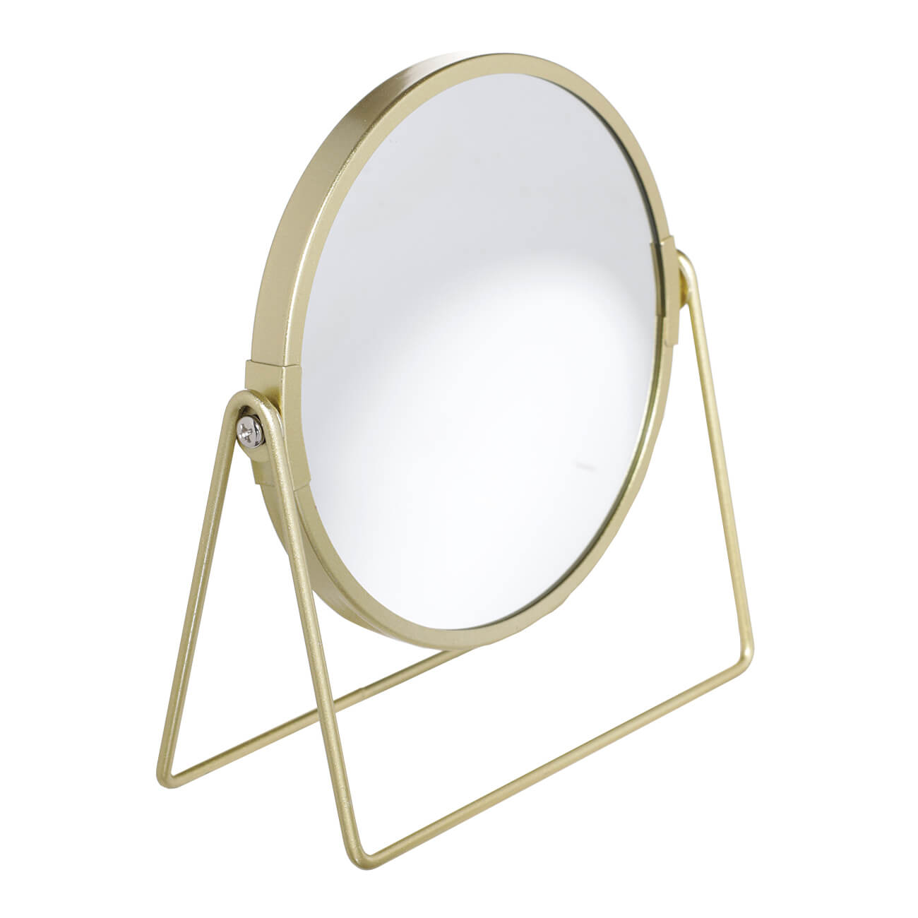 Table mirror, 18 cm, double-sided, metal, round, golden, Freya изображение № 1