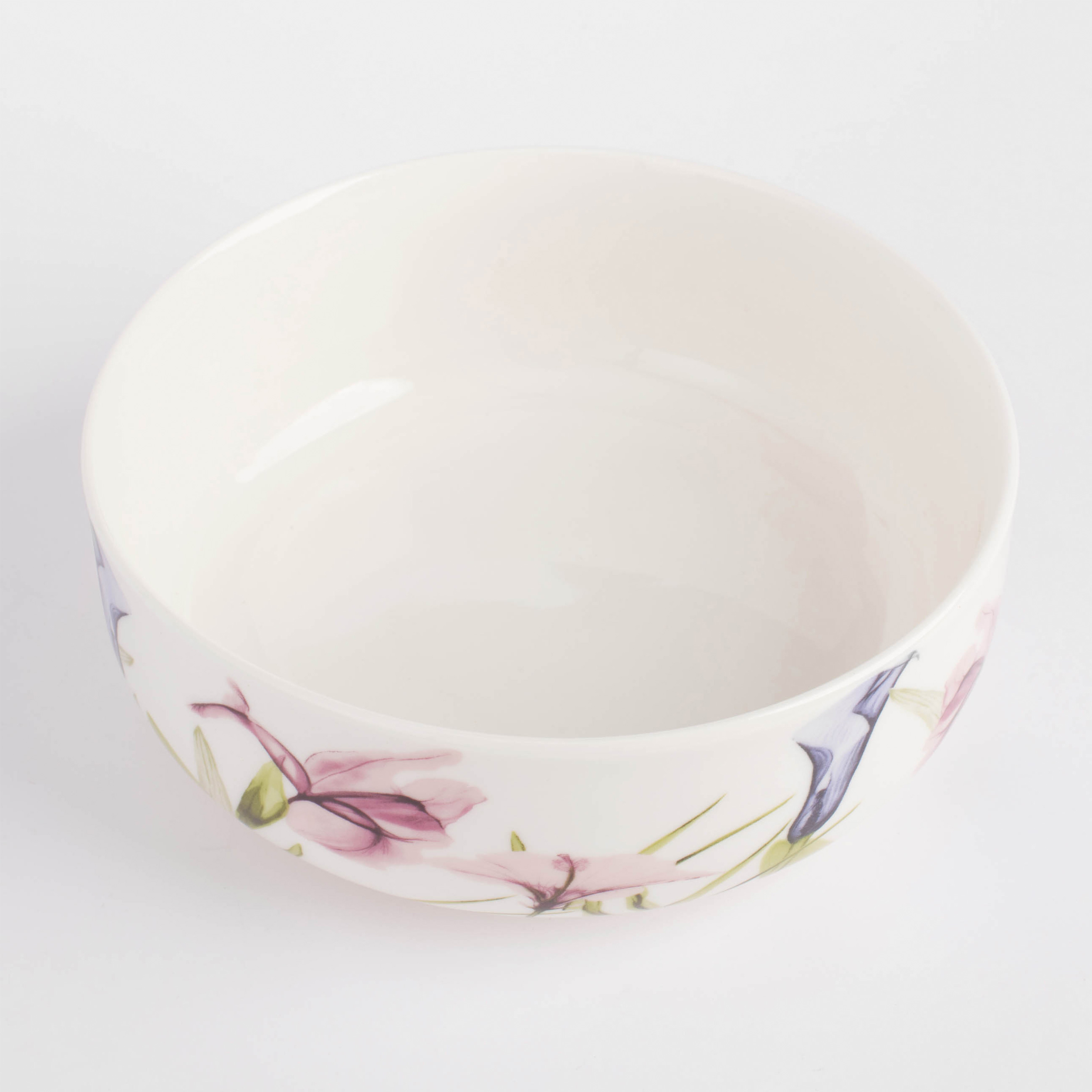 Salad bowl, 16x6 cm, 700 ml, porcelain N, white, Pastel flowers изображение № 4