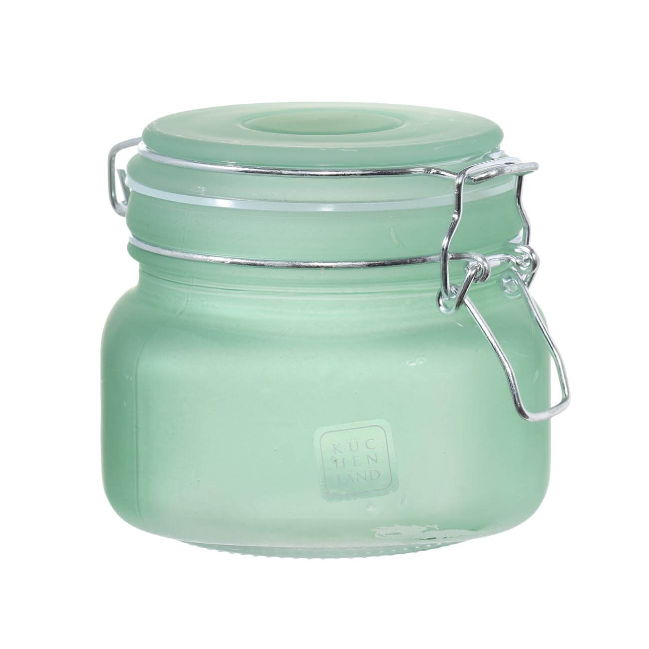 Food jar, 600 ml, with clip, glass / metal, green, Light kitchen изображение № 1