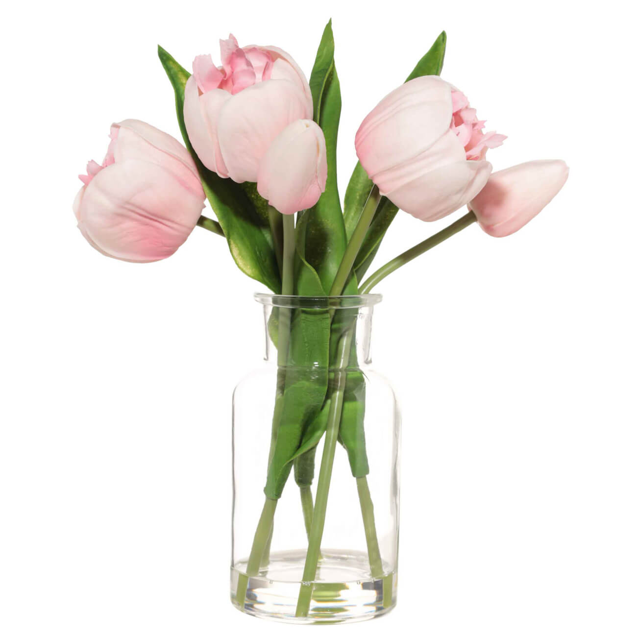 Artificial bouquet, 21 cm, in a vase, polyurethane / glass, Pink tulips, Tulip garden изображение № 1