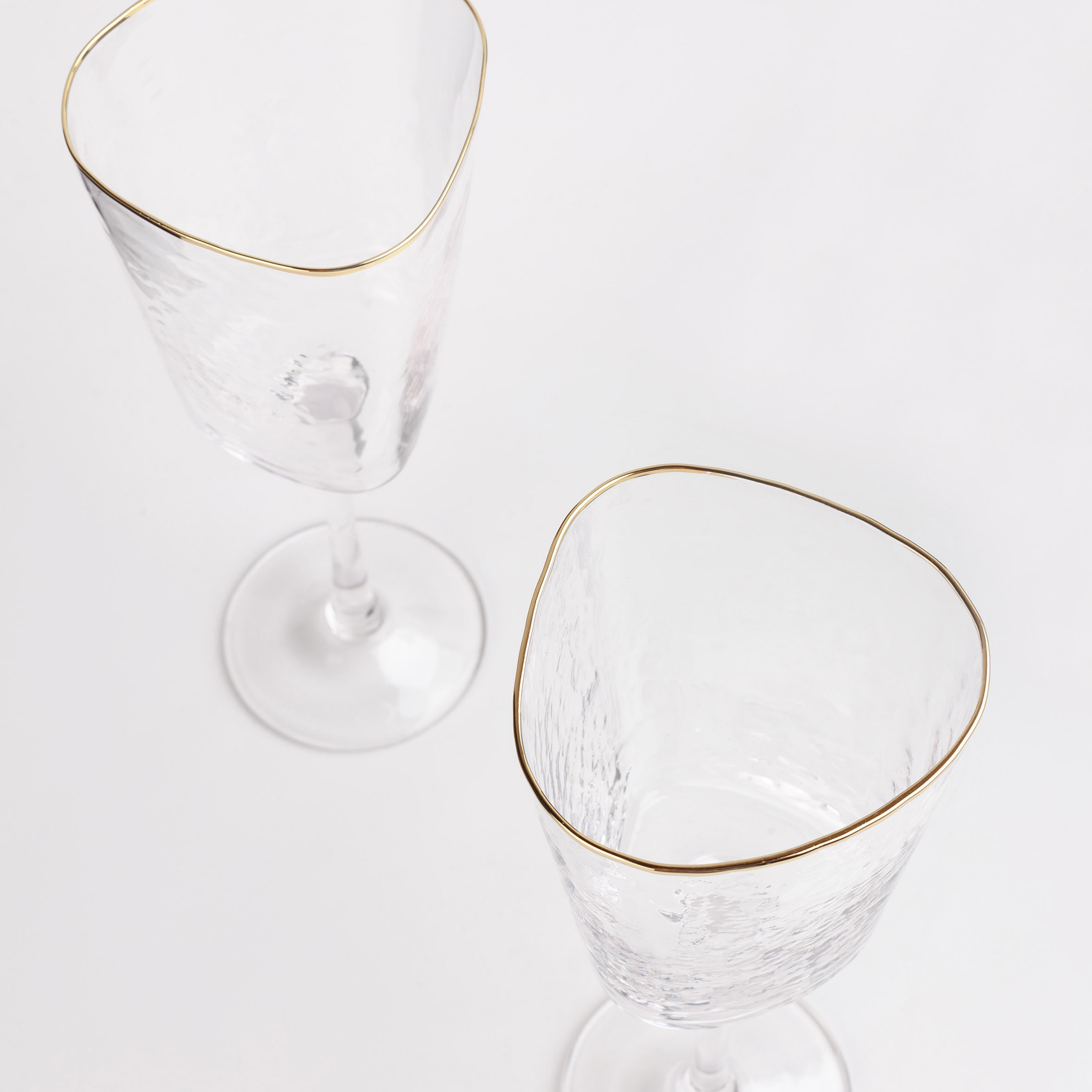 Wine glass, 300 ml, 2 pcs, glass, with golden edging, Triangle Gold изображение № 4