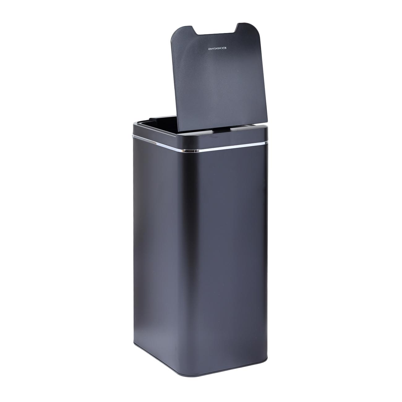 Trash can, 50 L, Sensor bin, metal/plastic, rectangular, black, Style, Sensor Bin изображение № 4
