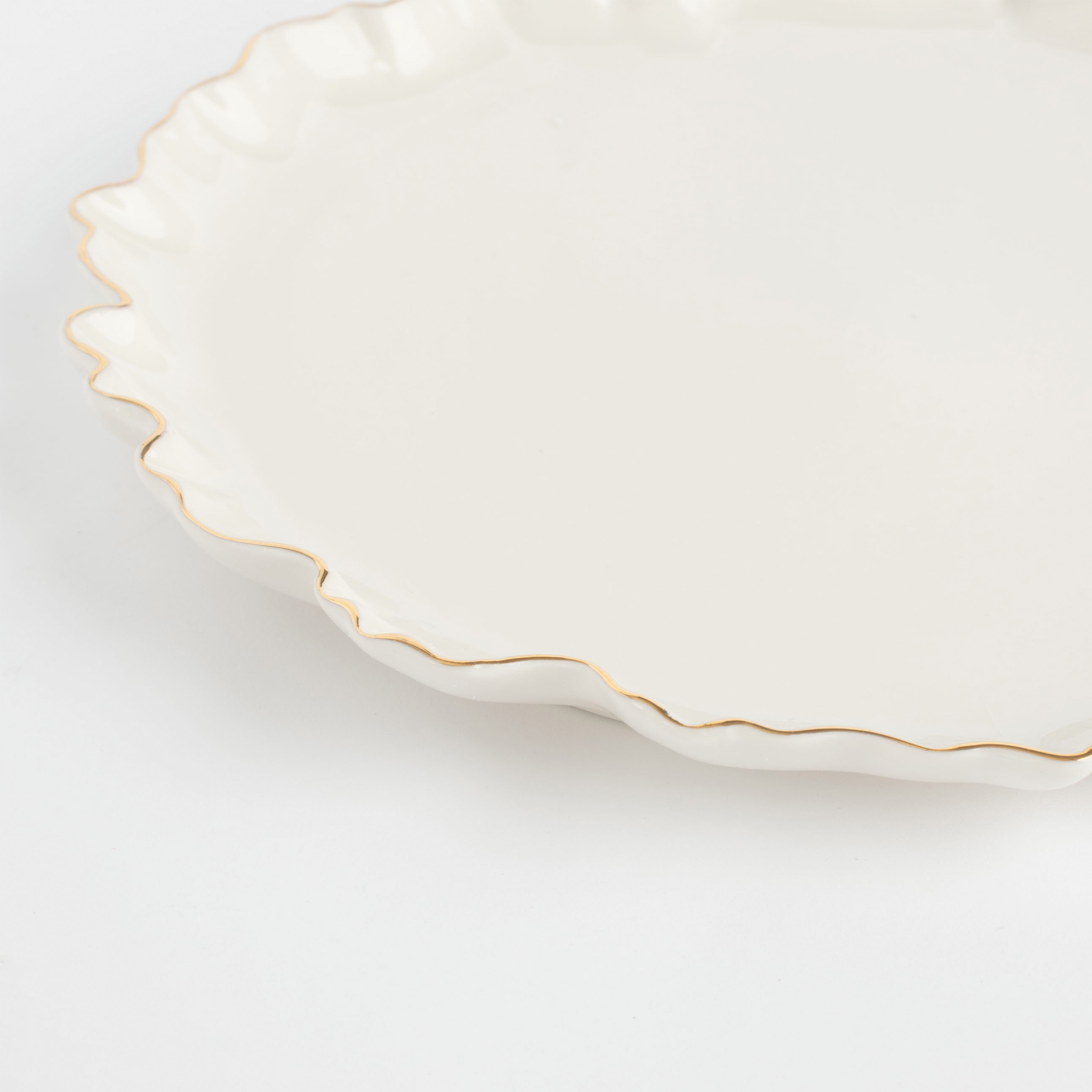 Dinner plate, 25 cm, porcelain R, with golden edging, Crumpled effect, Crumple gold изображение № 5