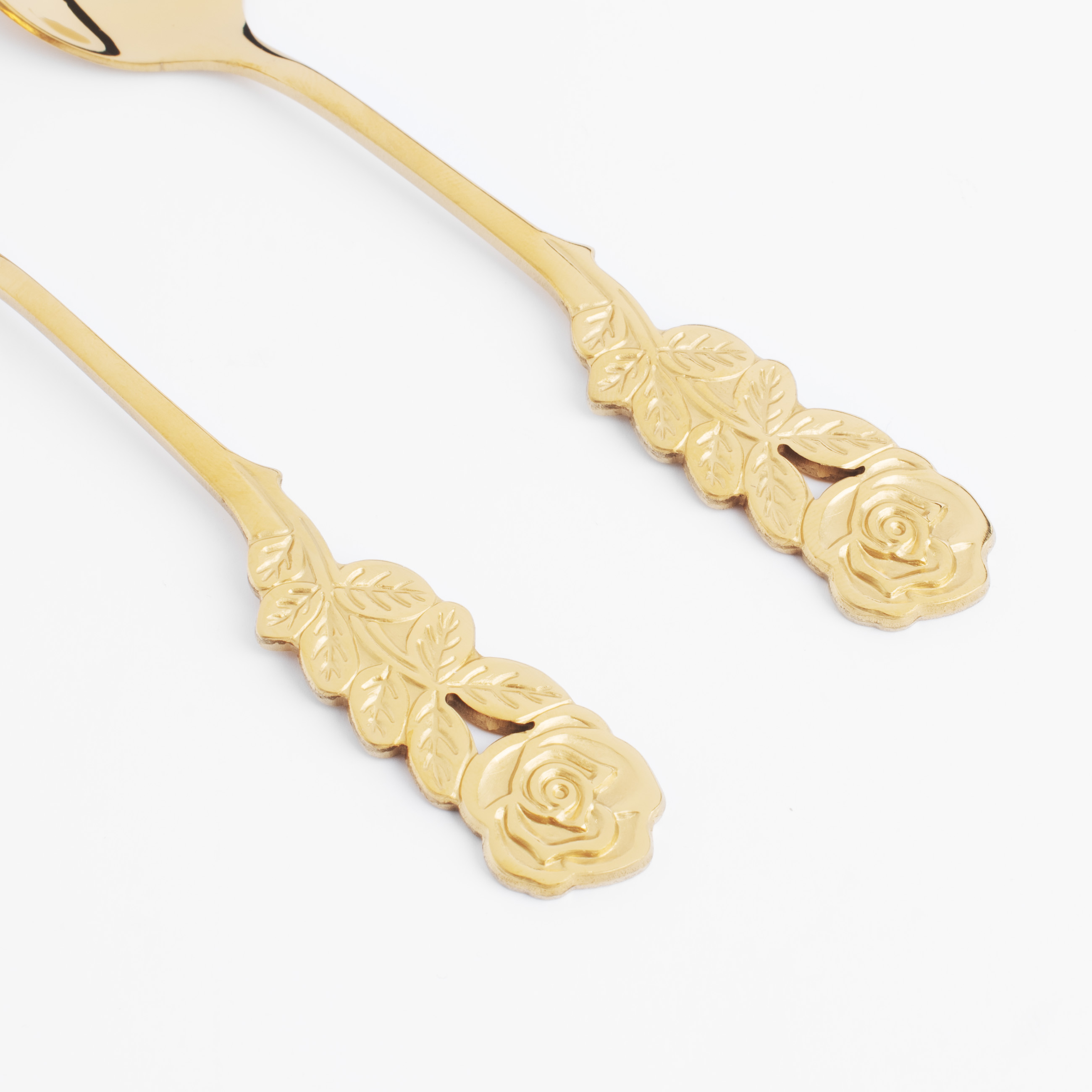 Dessert spoon, 13 cm, 2 pcs, steel, golden, Rose, Bloome изображение № 4