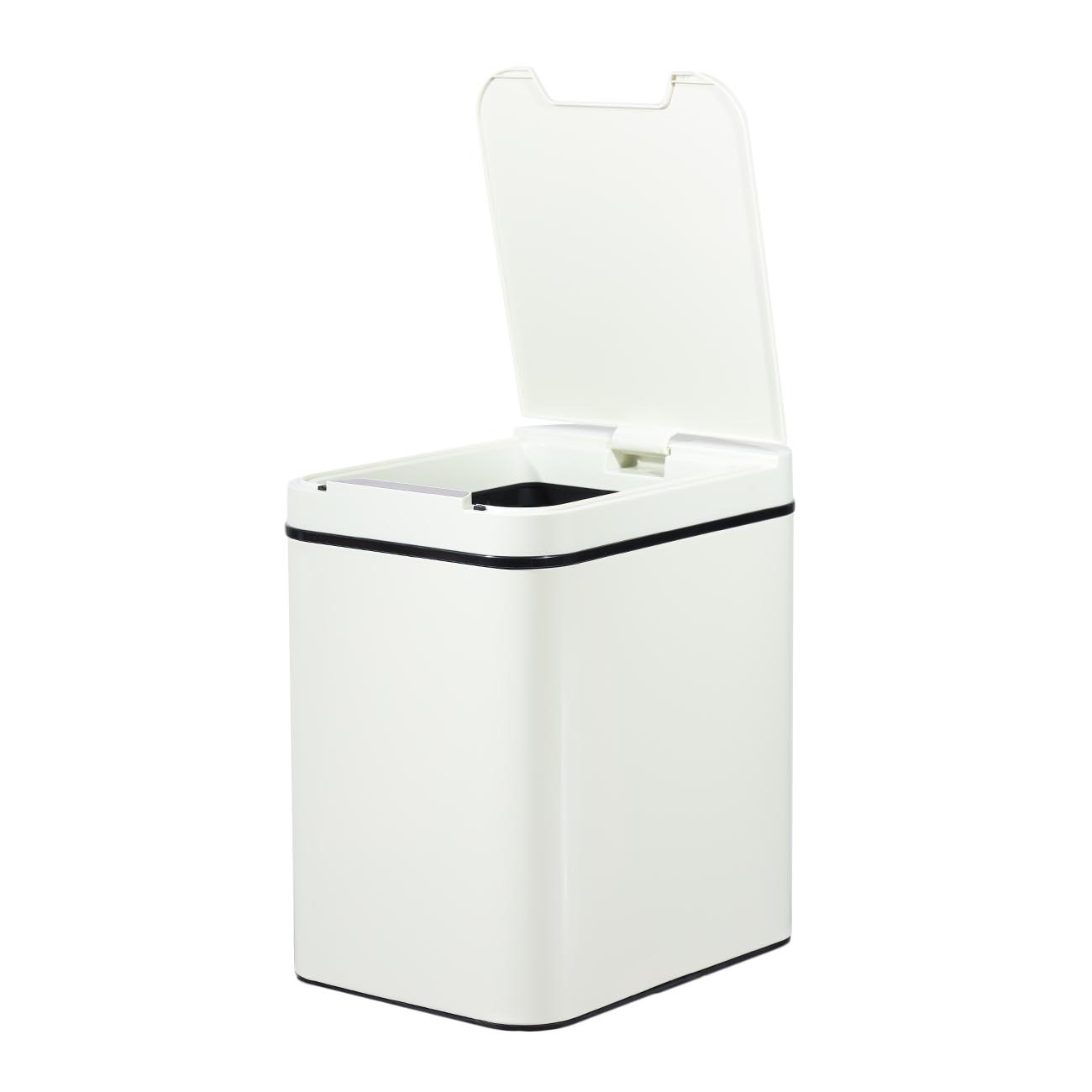 Trash can, 25 L, sensor bin, metal / plastic, rectangular, beige, Style, Sensor Bin изображение № 2
