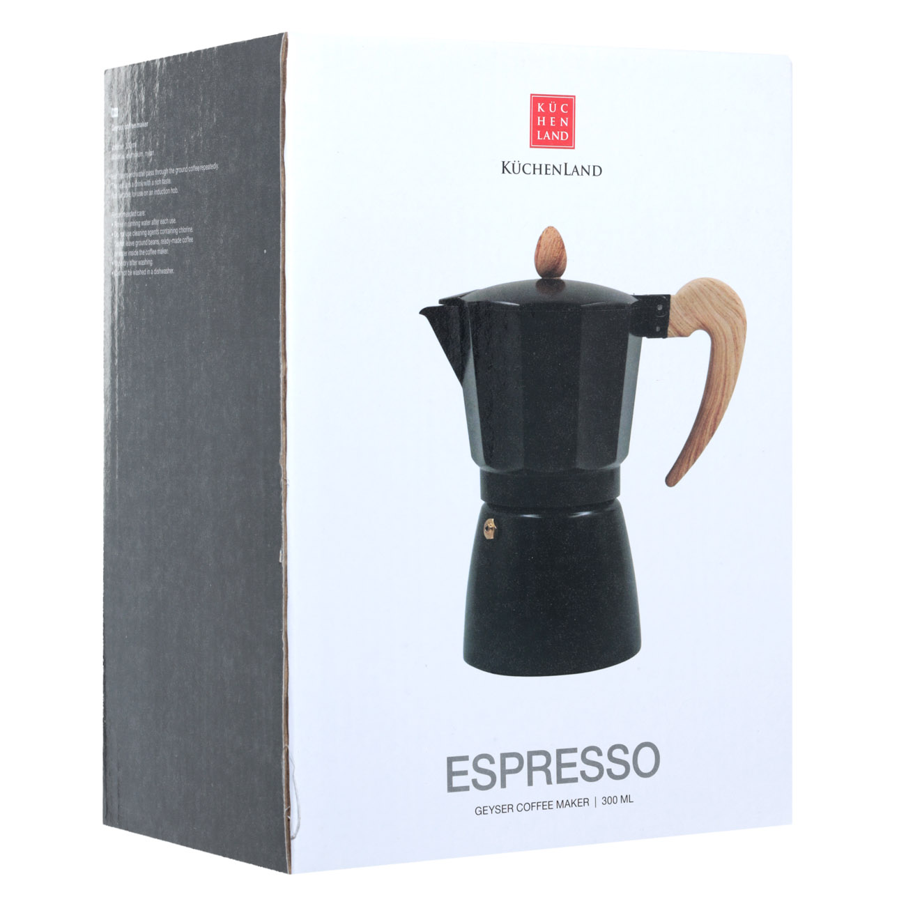Geyser coffee maker, 300 ml, aluminum / nylon, black, Espresso изображение № 3