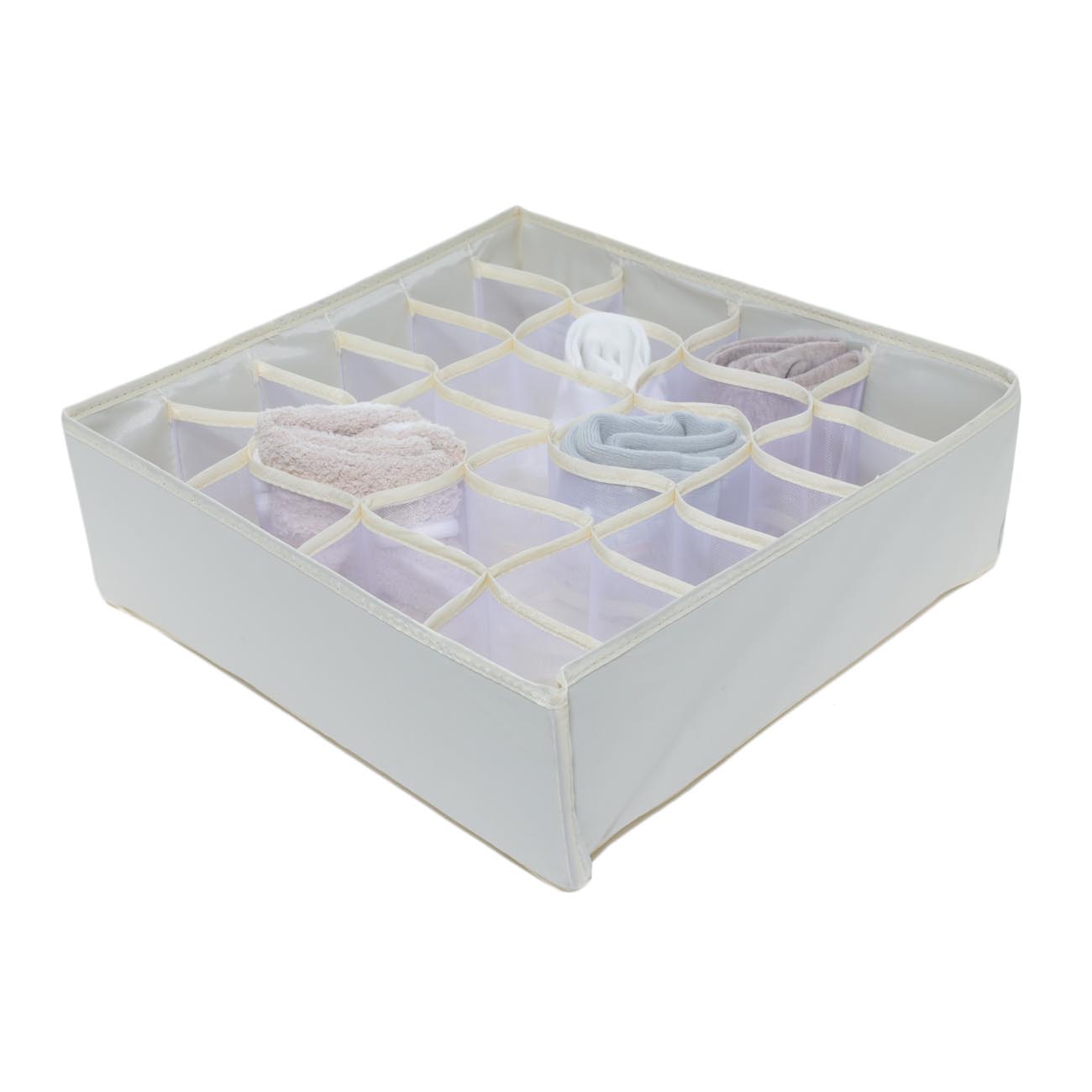 Organizer-divider for drawers, 35x35 cm, 24 otd, textile, beige, Pedant light изображение № 3