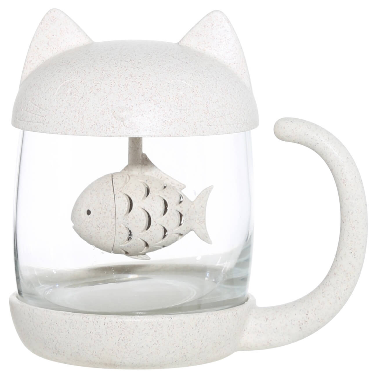 Mug, 250 ml, with brewing sieve and lid, glass T / wheat fiber, Cat изображение № 1