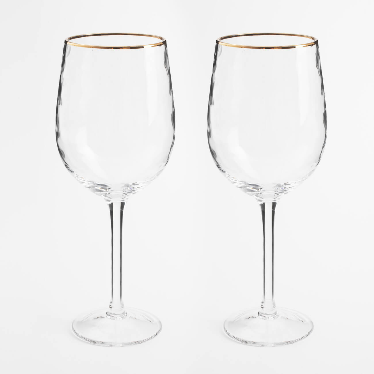 Wine glass, 380 ml, 2 pcs, glass, with golden edging, Liomea gold изображение № 1