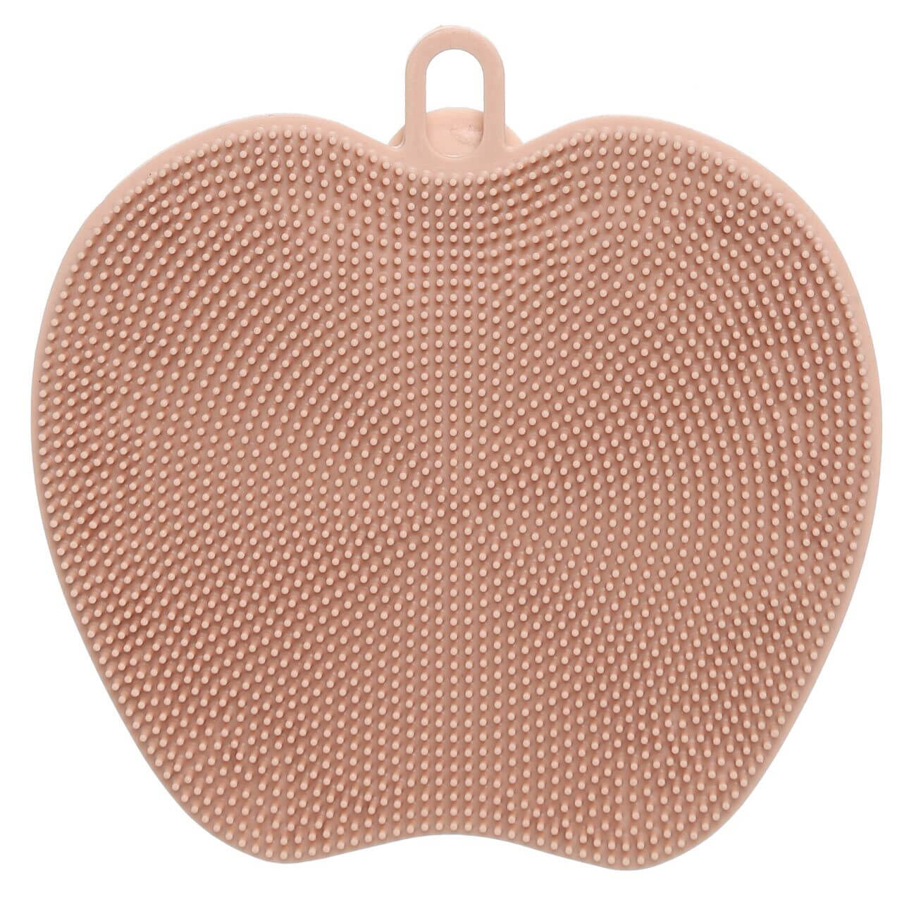 Sponge for washing dishes, 12 cm, silicone, beige-pink, Apple, Manny изображение № 1