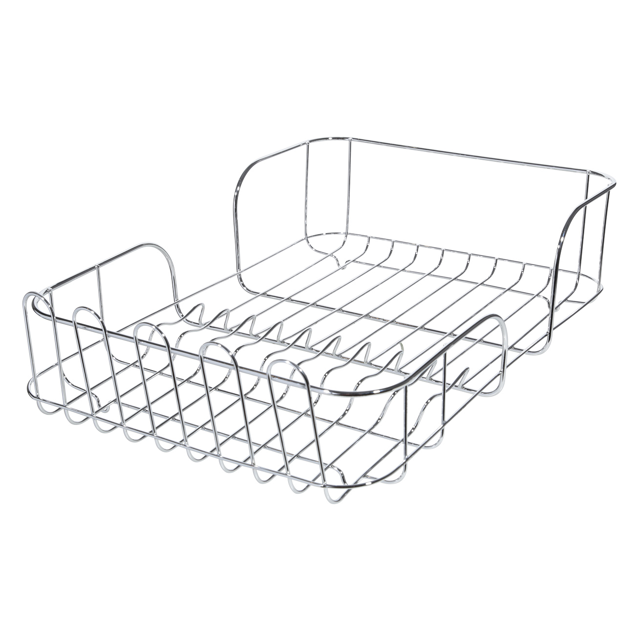 Dish rack, 43x31 cm, with tray, with drain, metal / plastic, light grey, Keepin изображение № 2