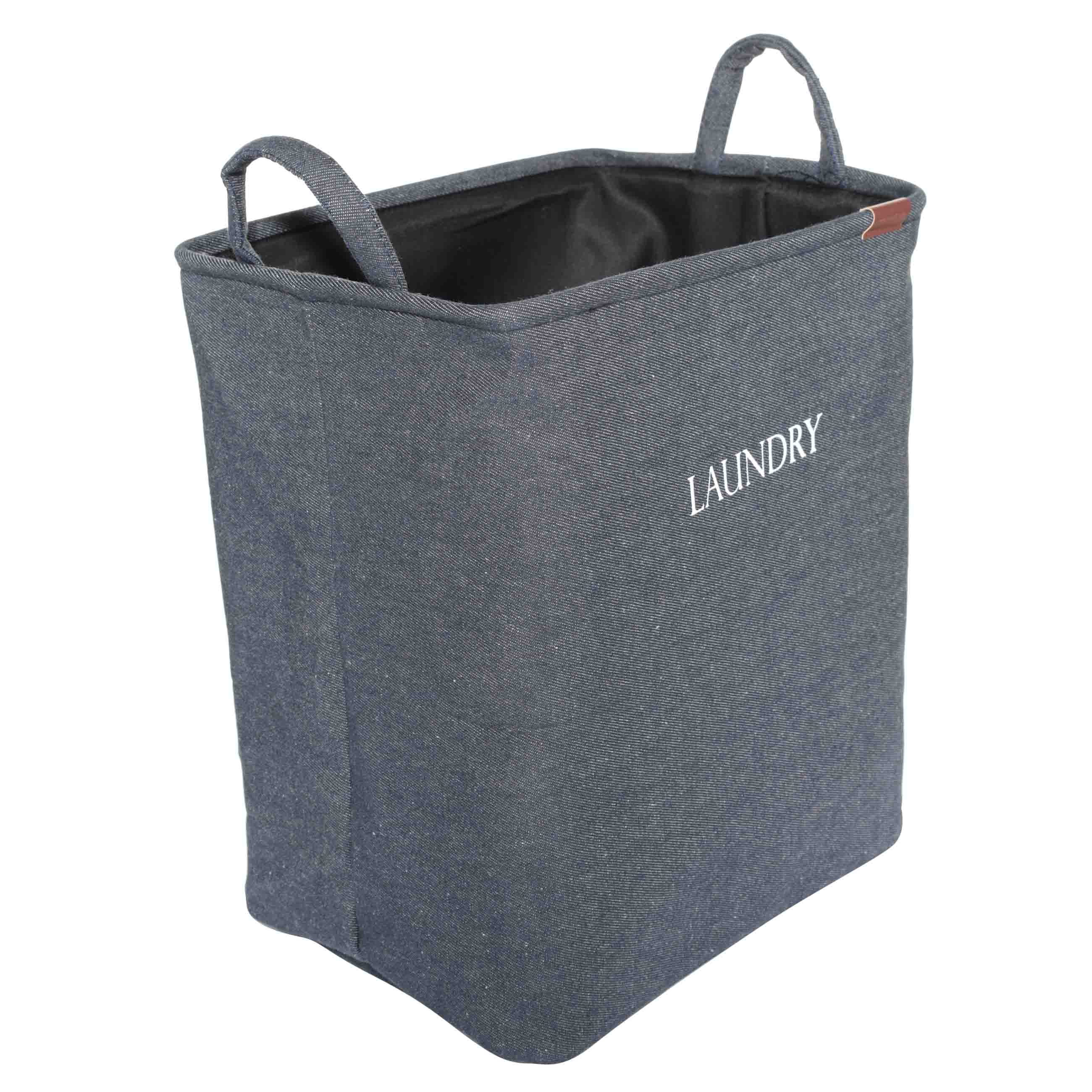 Laundry storage bag, 35x25x40 cm, with handles, polyester, rectangular, blue, Navy изображение № 2